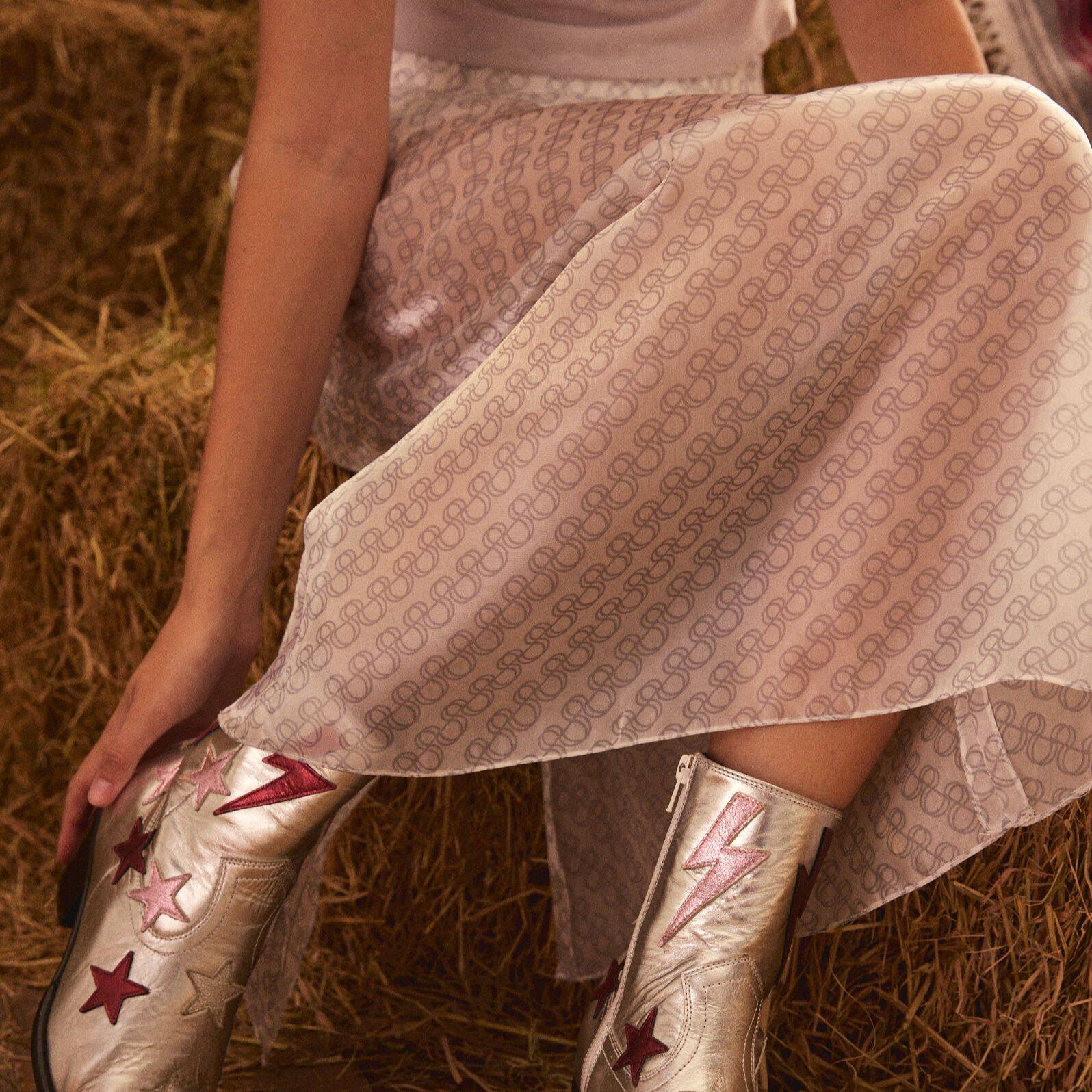 SKIRT PF24 SHEER PRINT