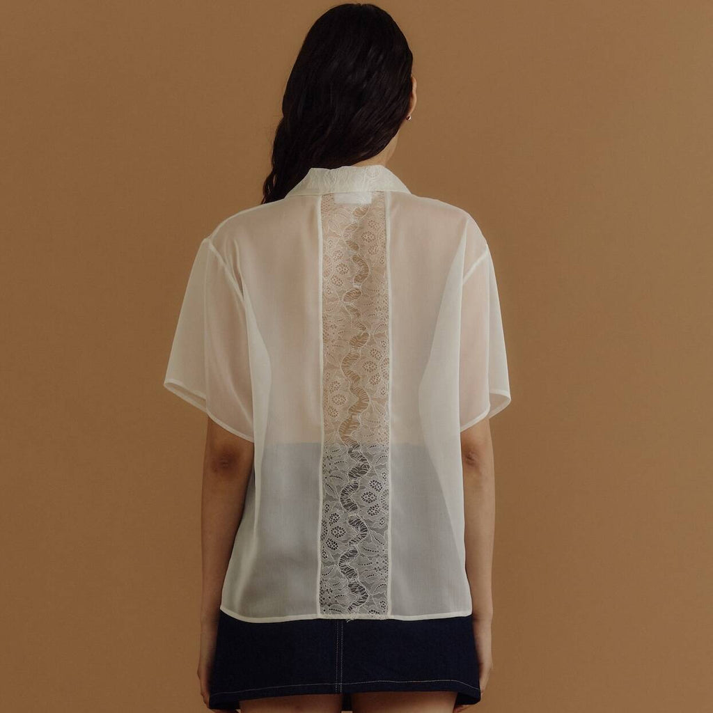 SHEER SHIRT PF25 LACE DETAILS