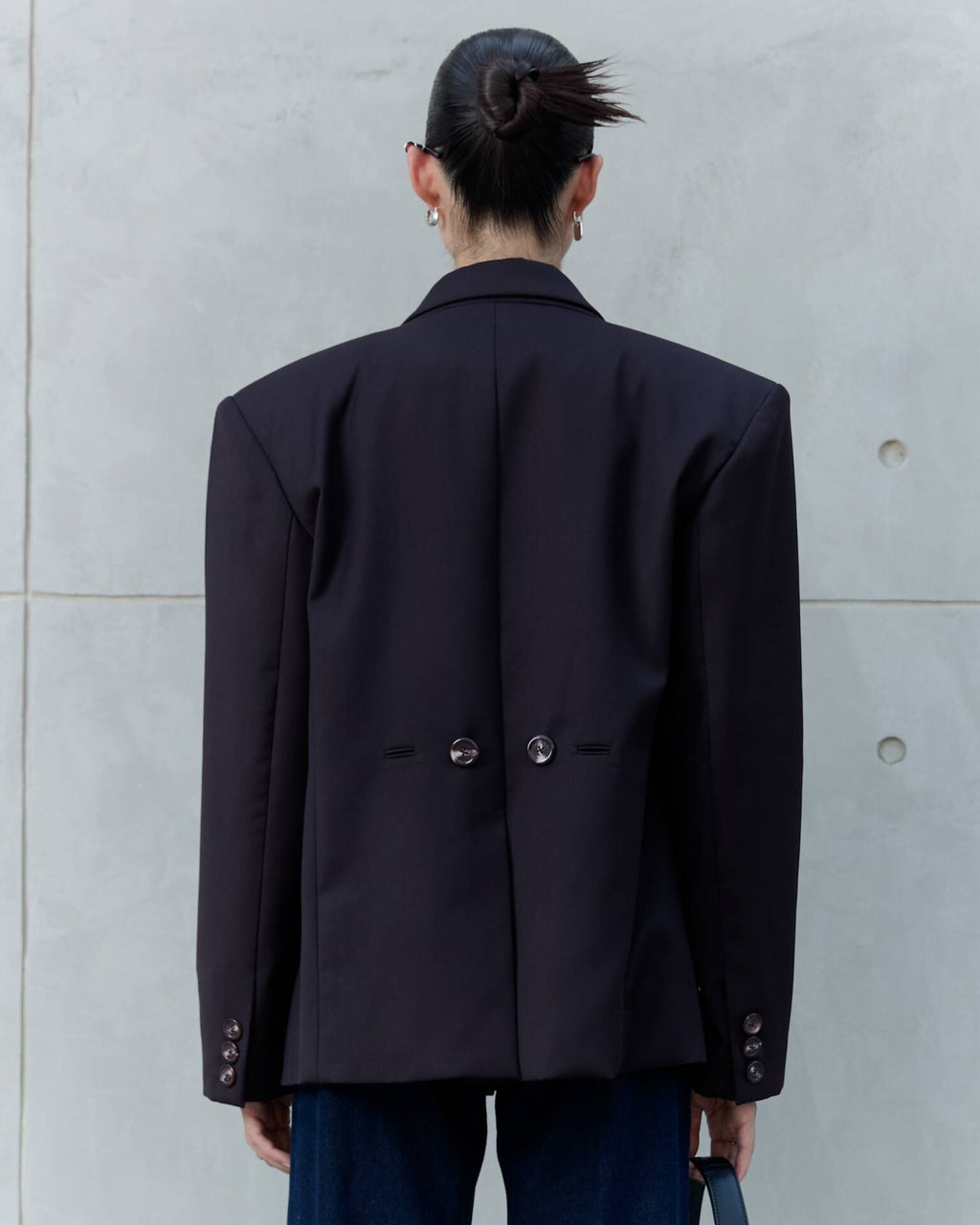 Oversized BLAZER SS25 Wool Double-Breasted, Padded Shoulders