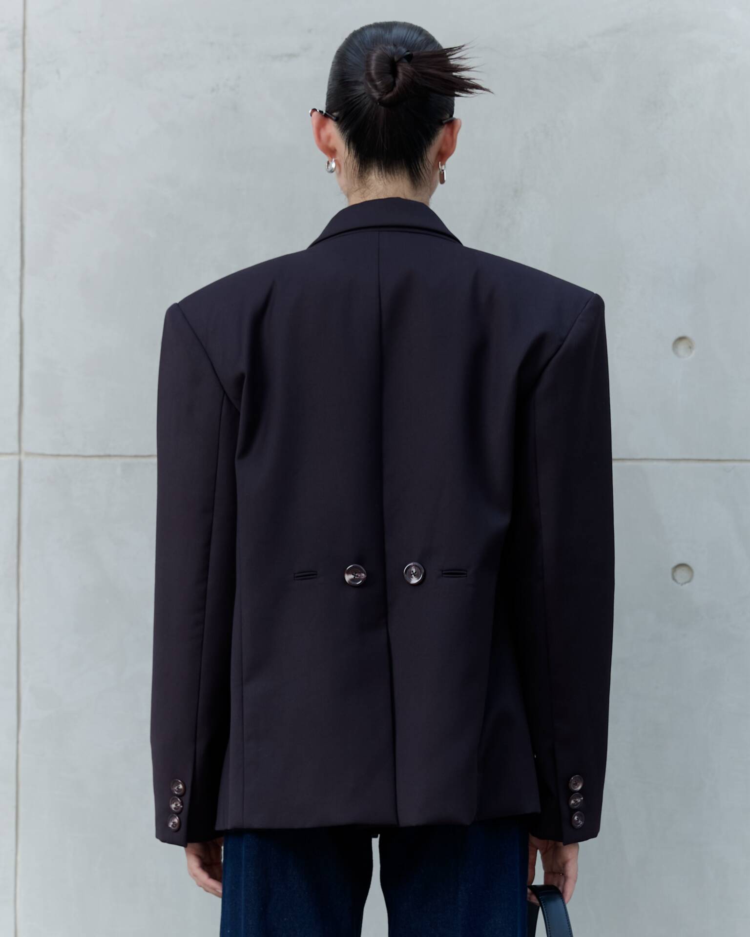 Oversized BLAZER SS25 Wool Double-Breasted, Padded Shoulders