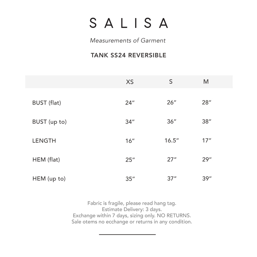 TANK SS24 Reversible Top White (front/back) Soft Brushed Jersey