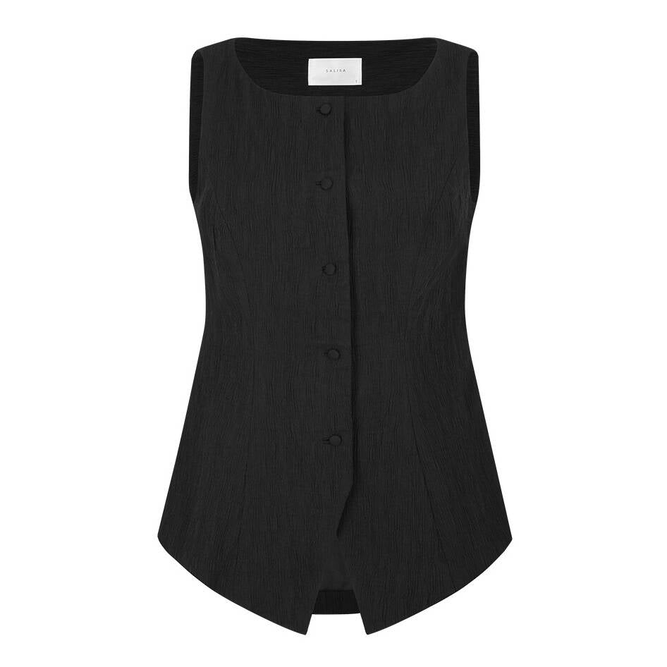 VEST FW24 Irregular Pleat Black