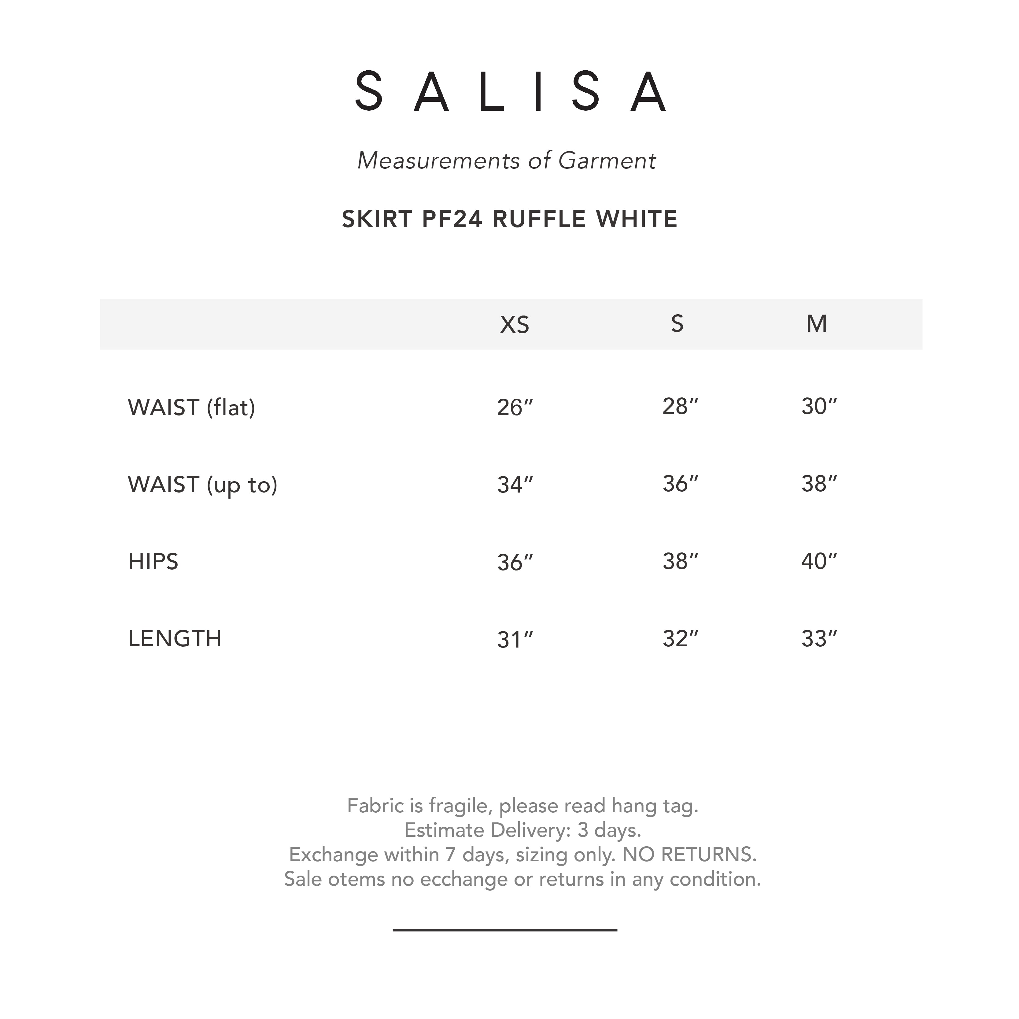 TEA SKIRT PF24 Soft Ruffle Mid-Rise