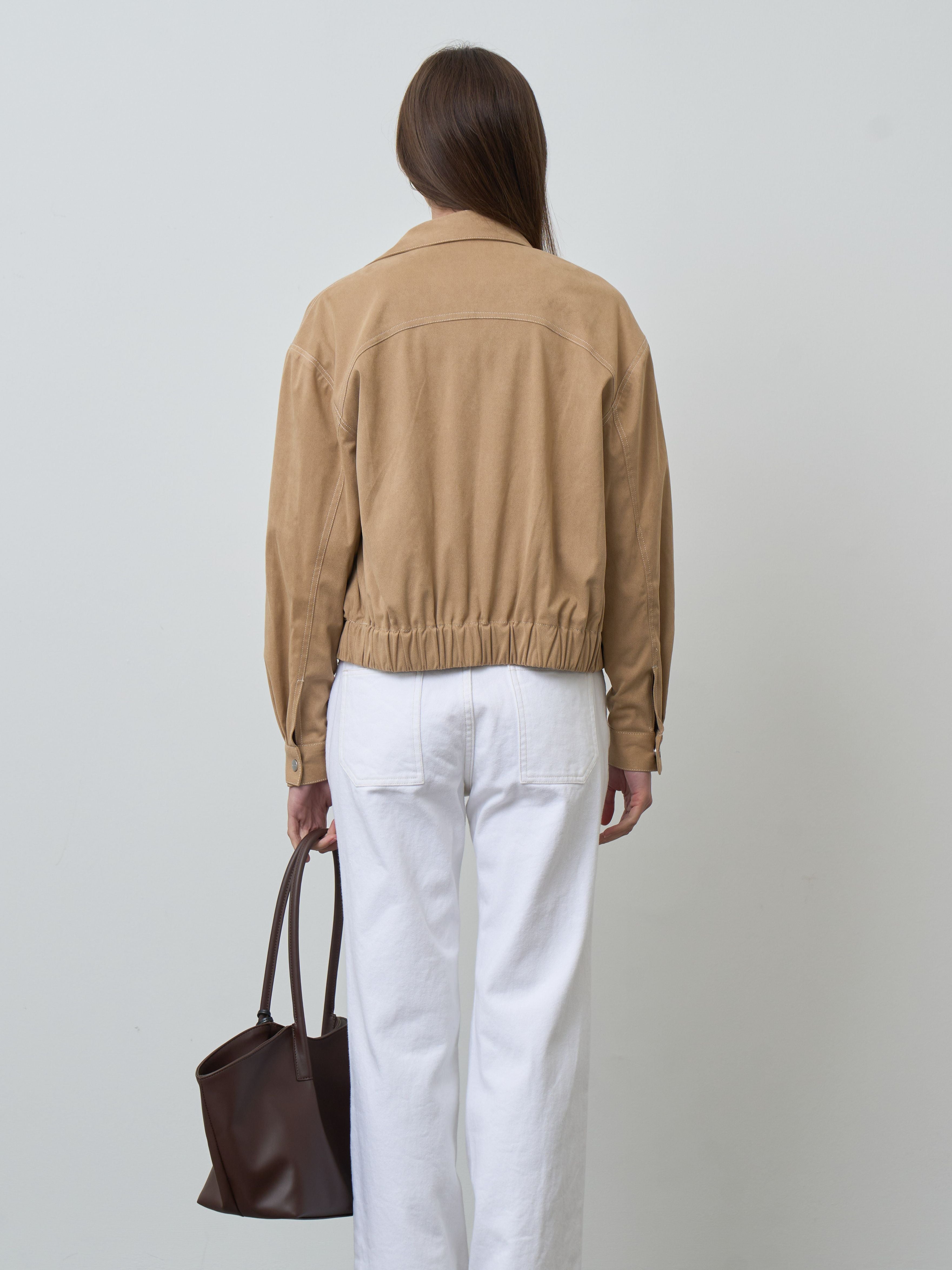 CROPPED BOMBER FW26 MN Vegan Suede