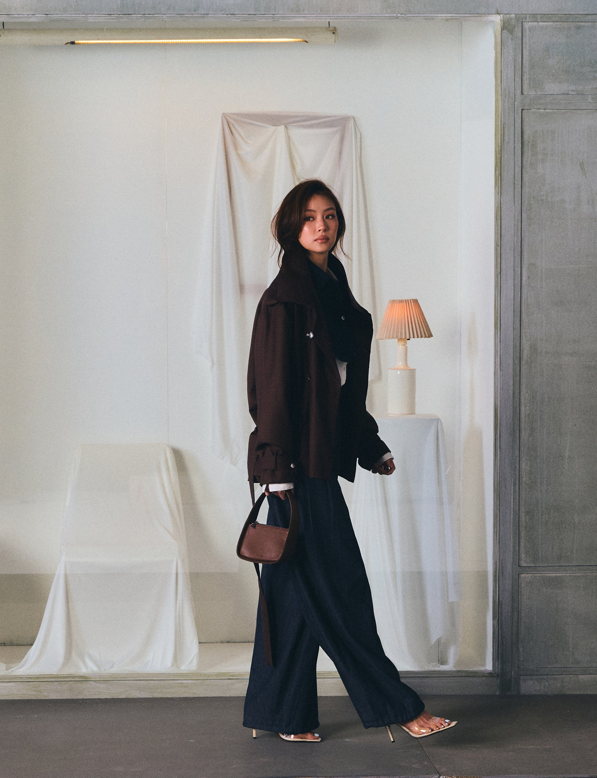 TRENCH MN COAT CROPPED FW26