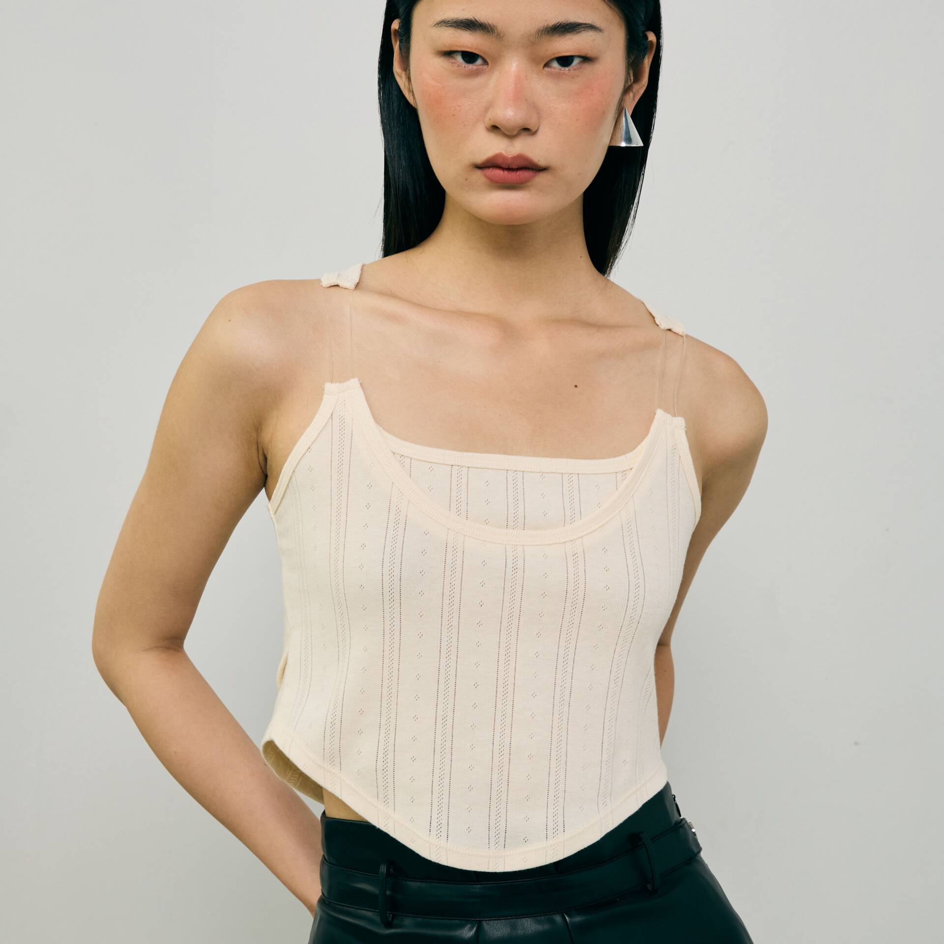 CORSET STRING TANK FW24 Ivory