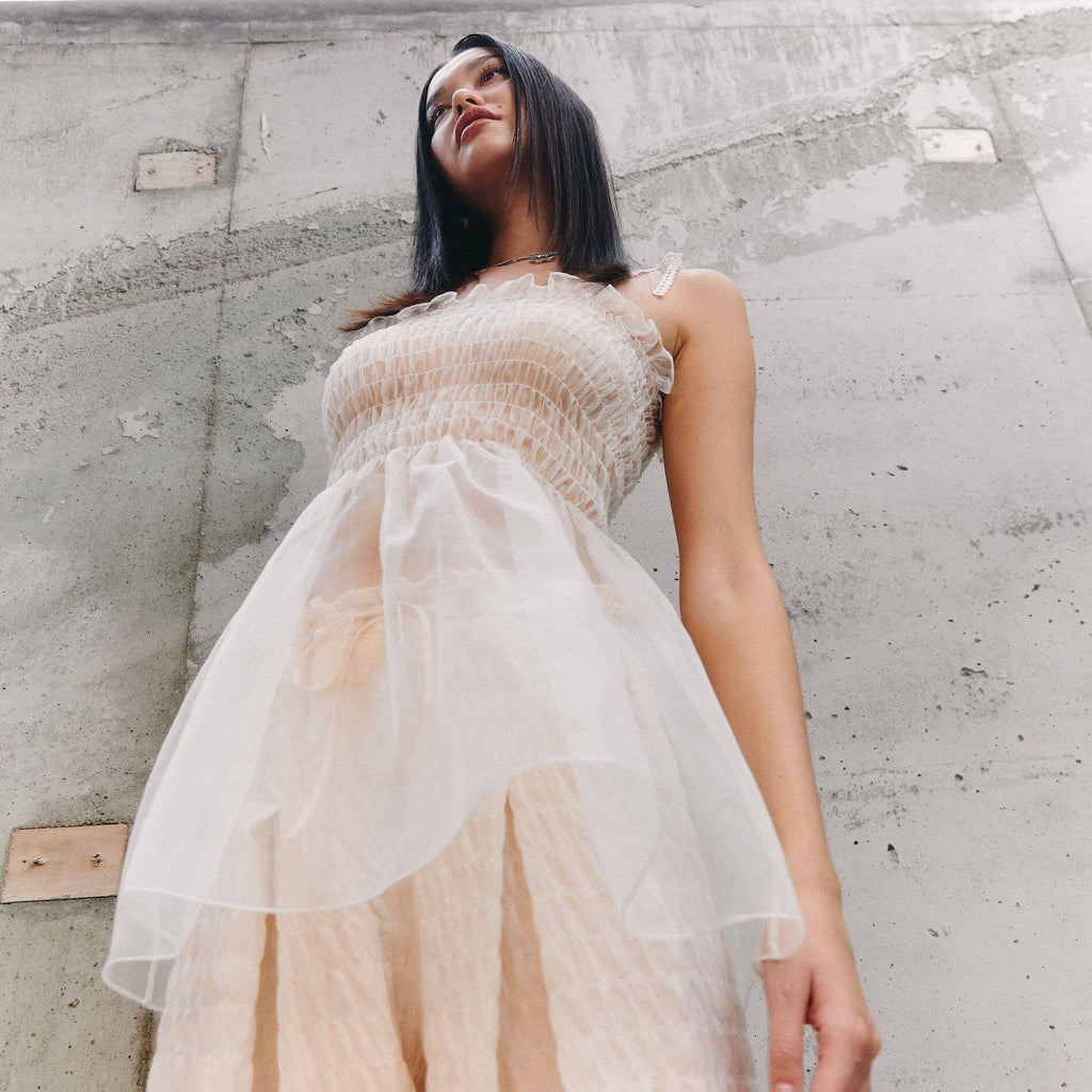 CAMISOLE RUCHED SILK Sheer SS25