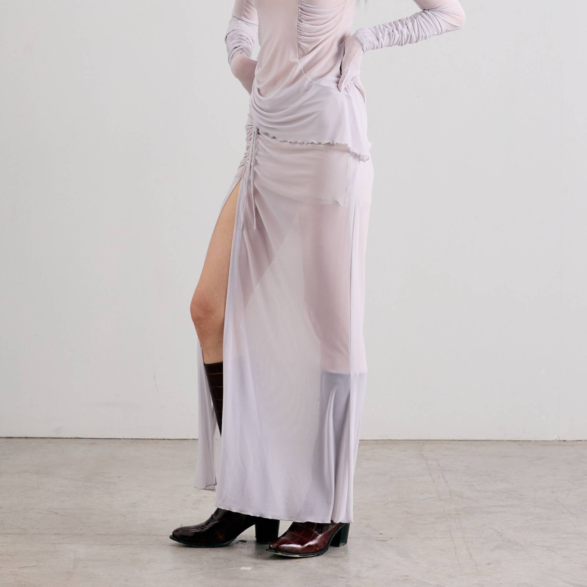 MESH FW24 Ruched Skirt Grey