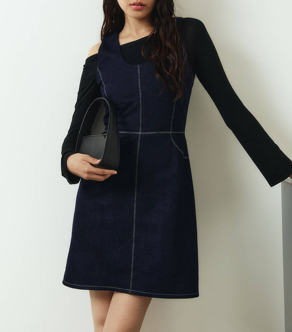 U-NECK DRESS PF25  Dark Denim