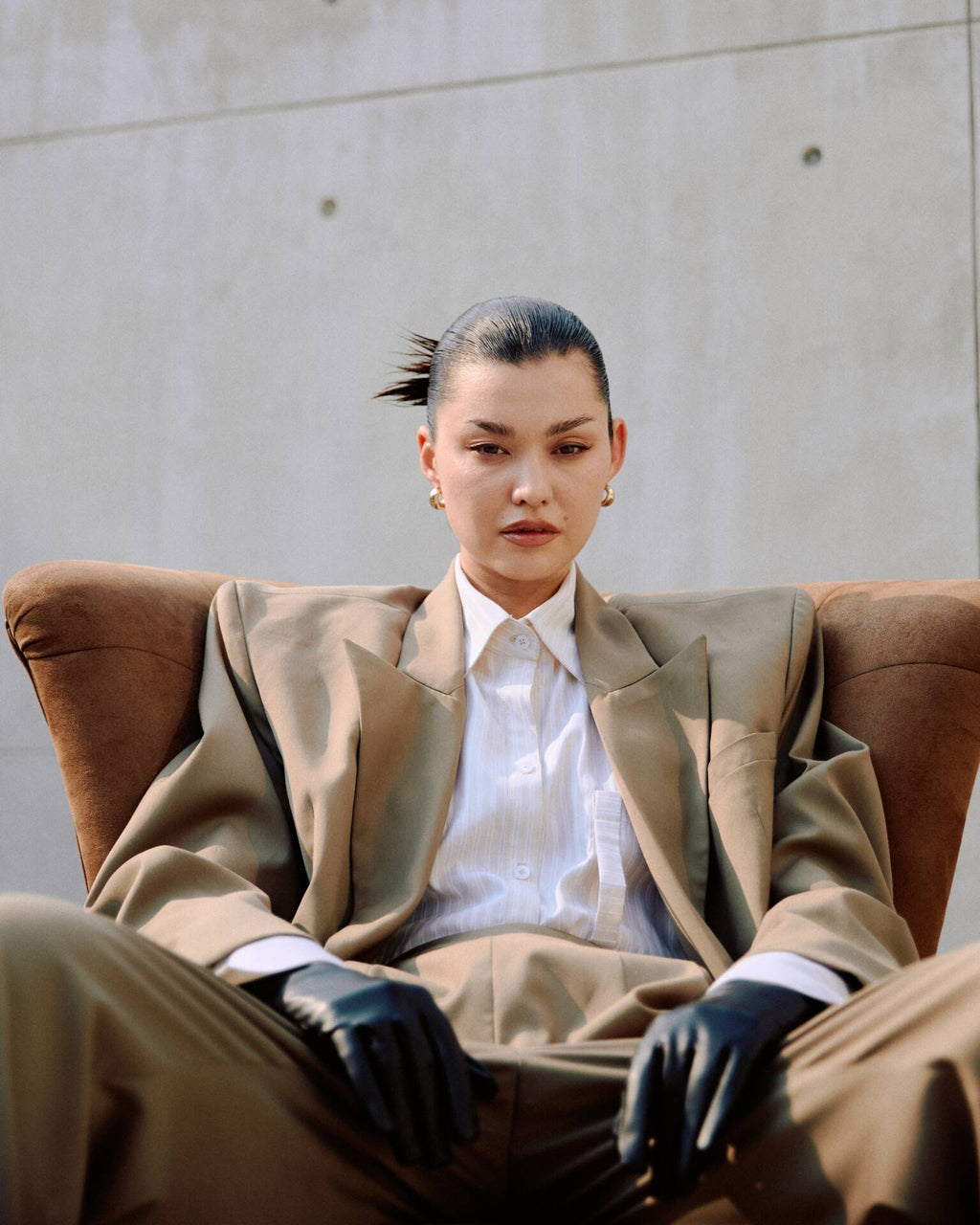 Oversized BLAZER SS25 Wool Double-Breasted, Padded Shoulders