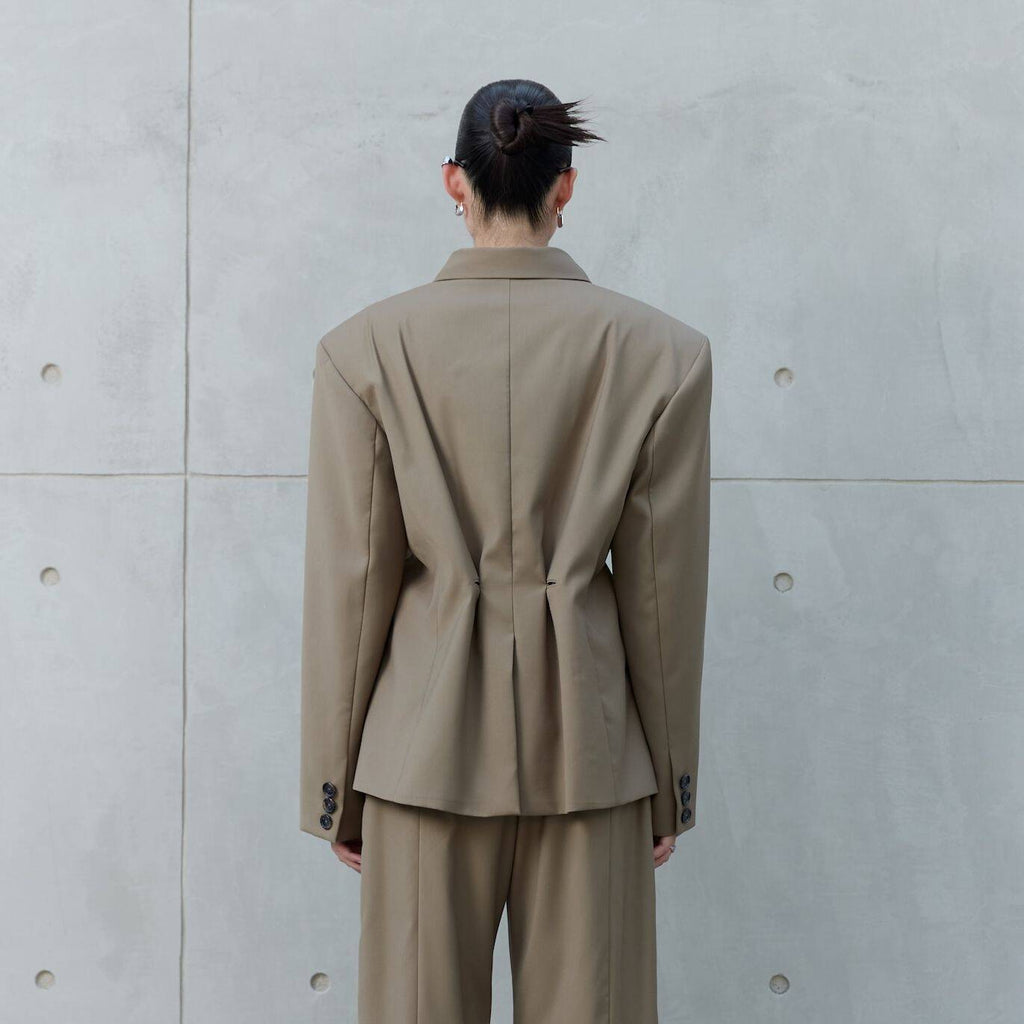 Oversized BLAZER SS25 Wool Double-Breasted, Padded Shoulders