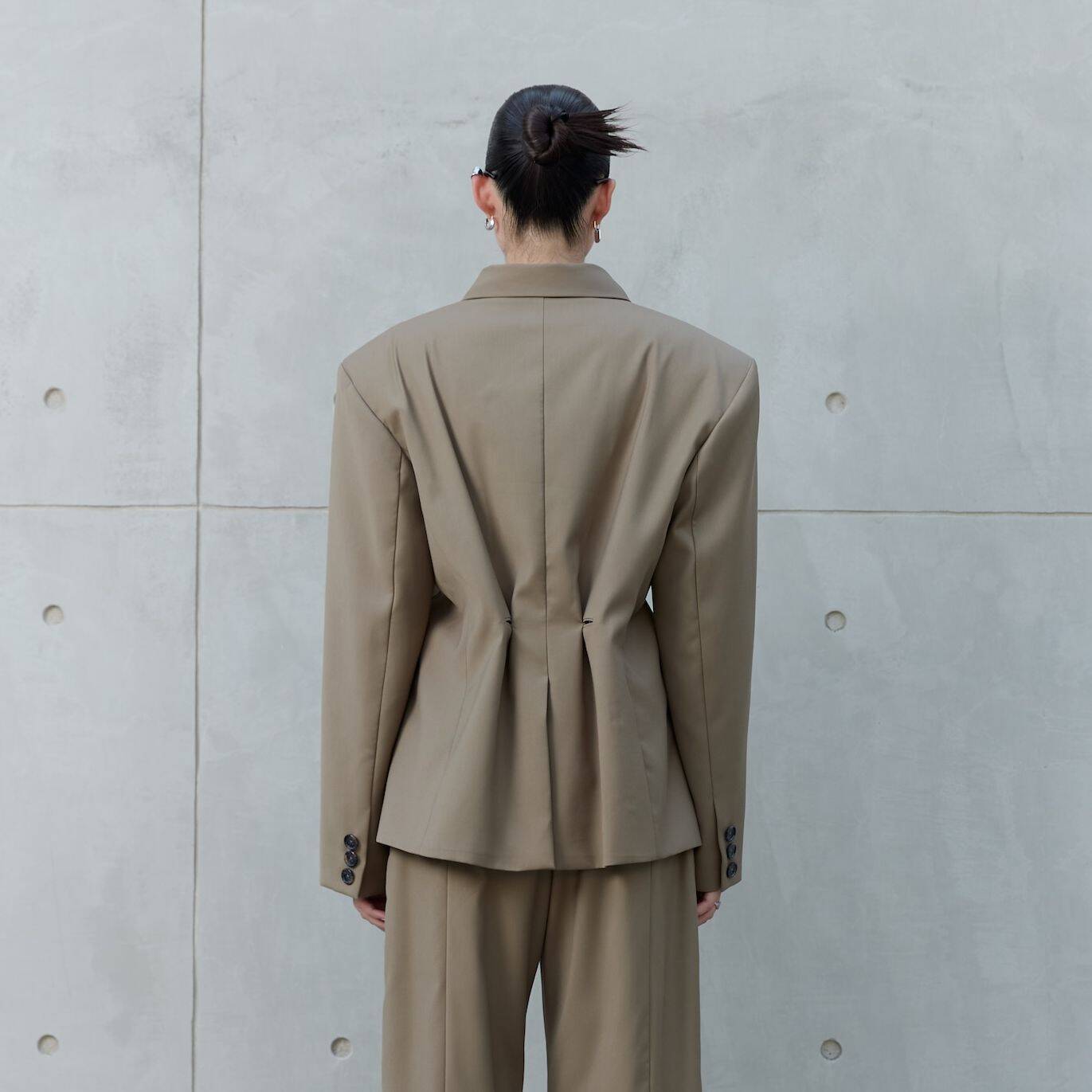 Oversized BLAZER SS25 Wool Double-Breasted, Padded Shoulders