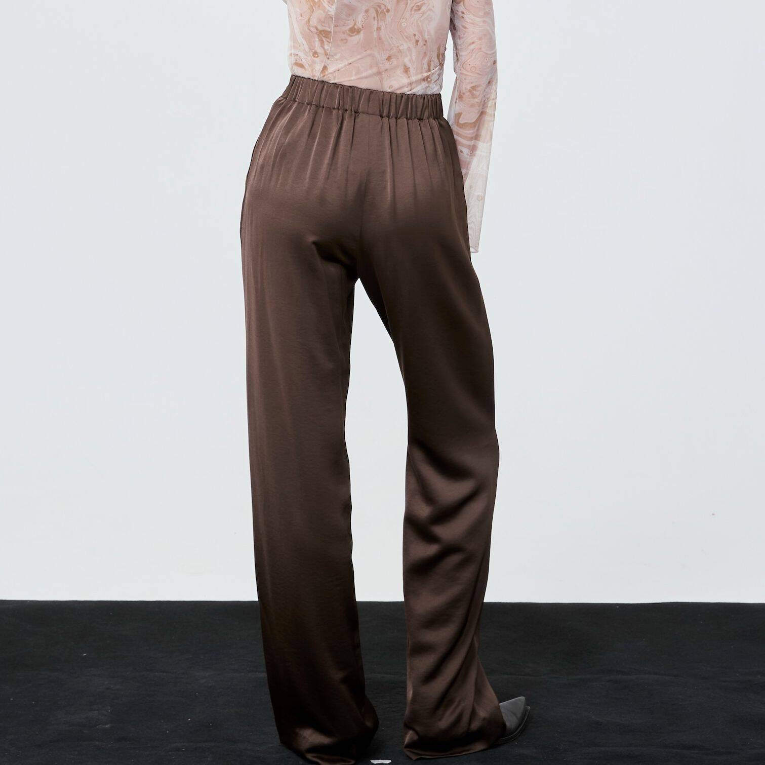 SATIN PANTS FW25 Brown