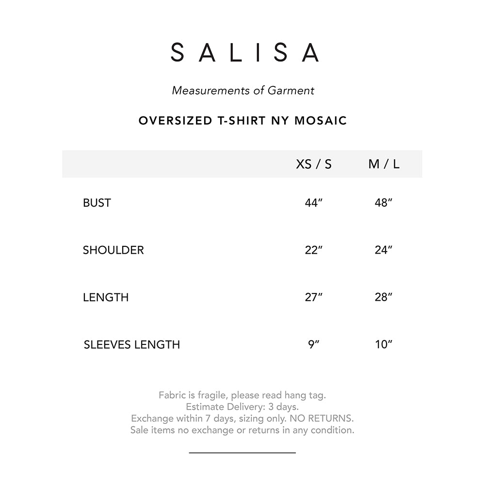 Unisex Oversized T-SHIRT NY Mosaic Cream