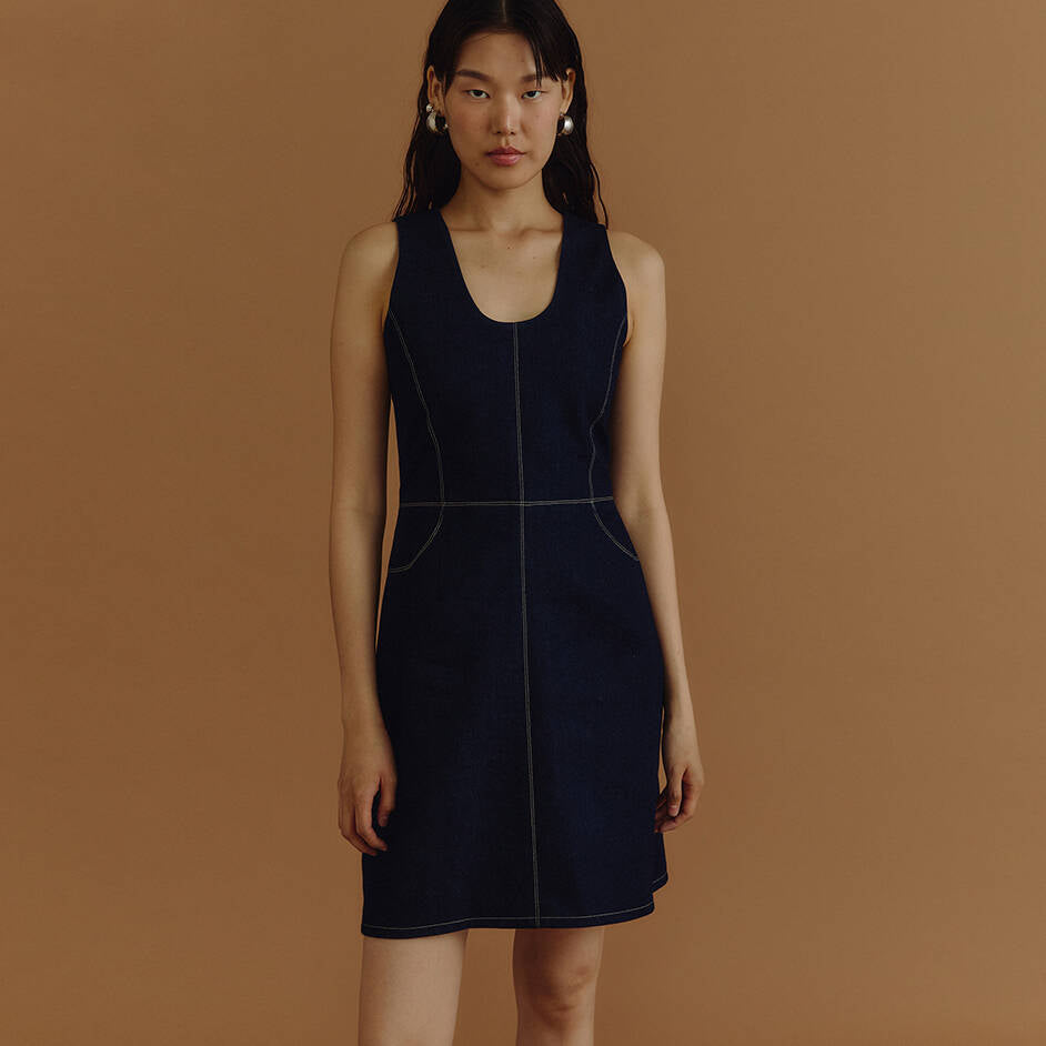 U-NECK DRESS PF25  Dark Denim