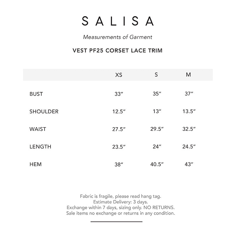 VEST PF25 Corset Lace Trims