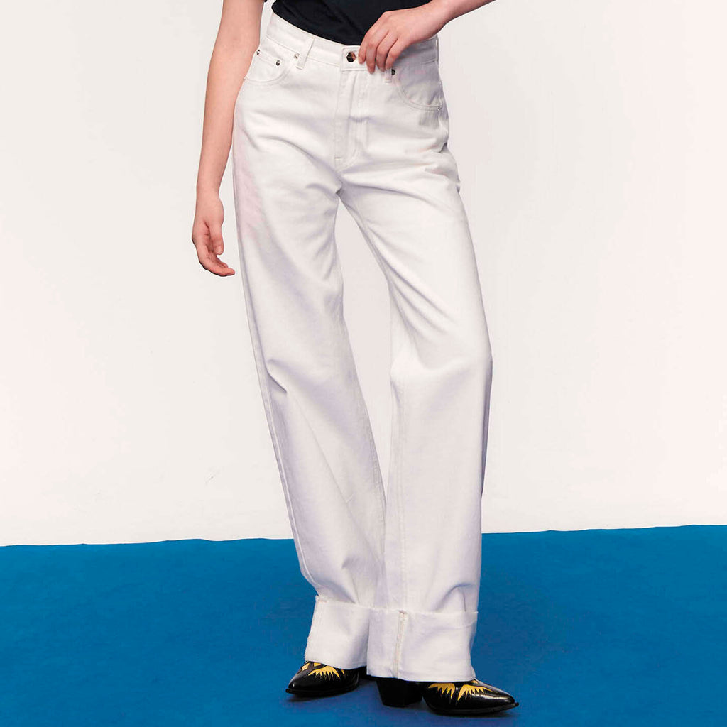 JEANS CUFF Mid-Rise Waist White