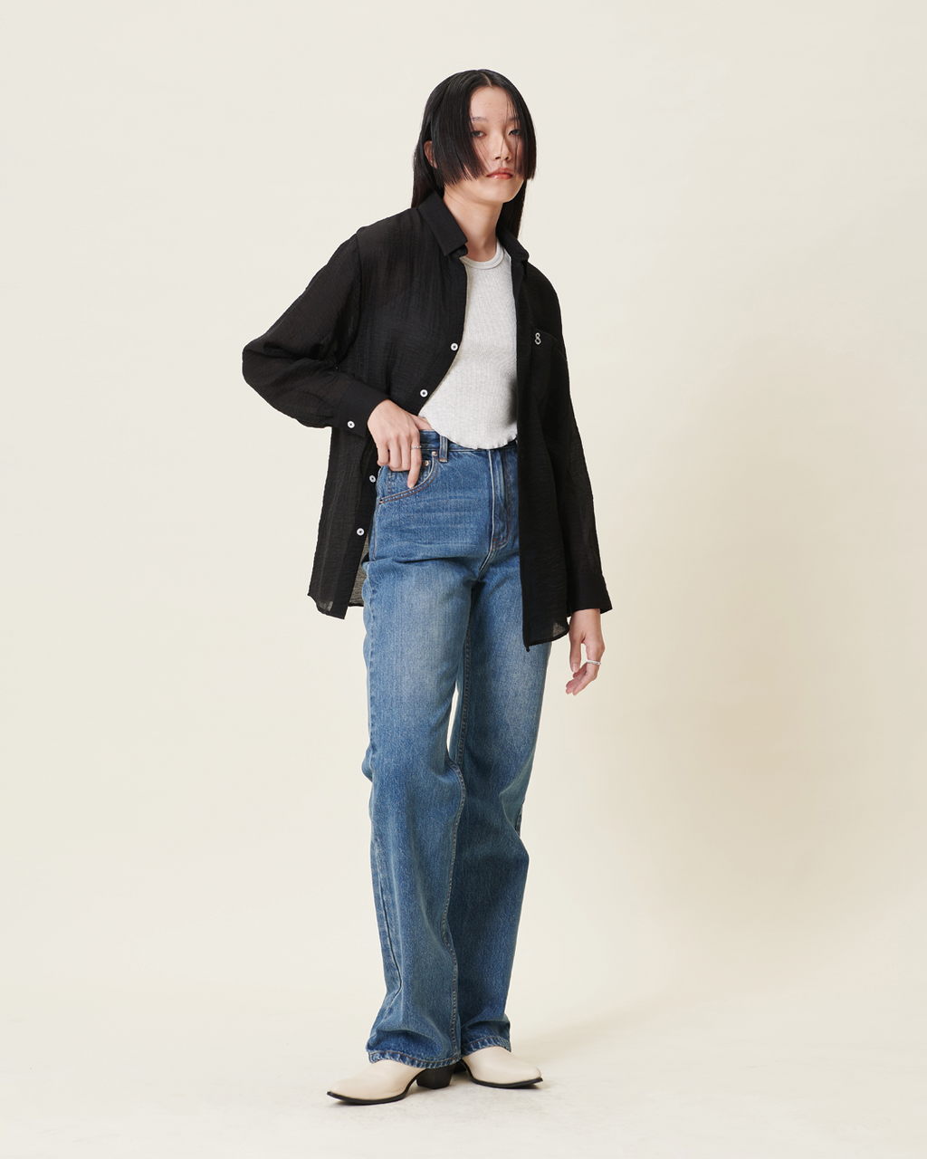 Jeans Flare/Folded Indigo