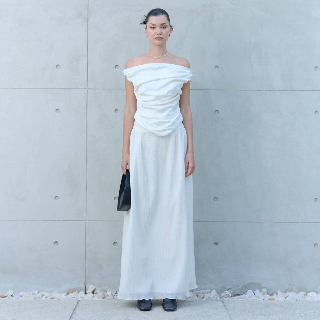 SKIRT RUCHED SS25 (Recycled Texture Fabric)