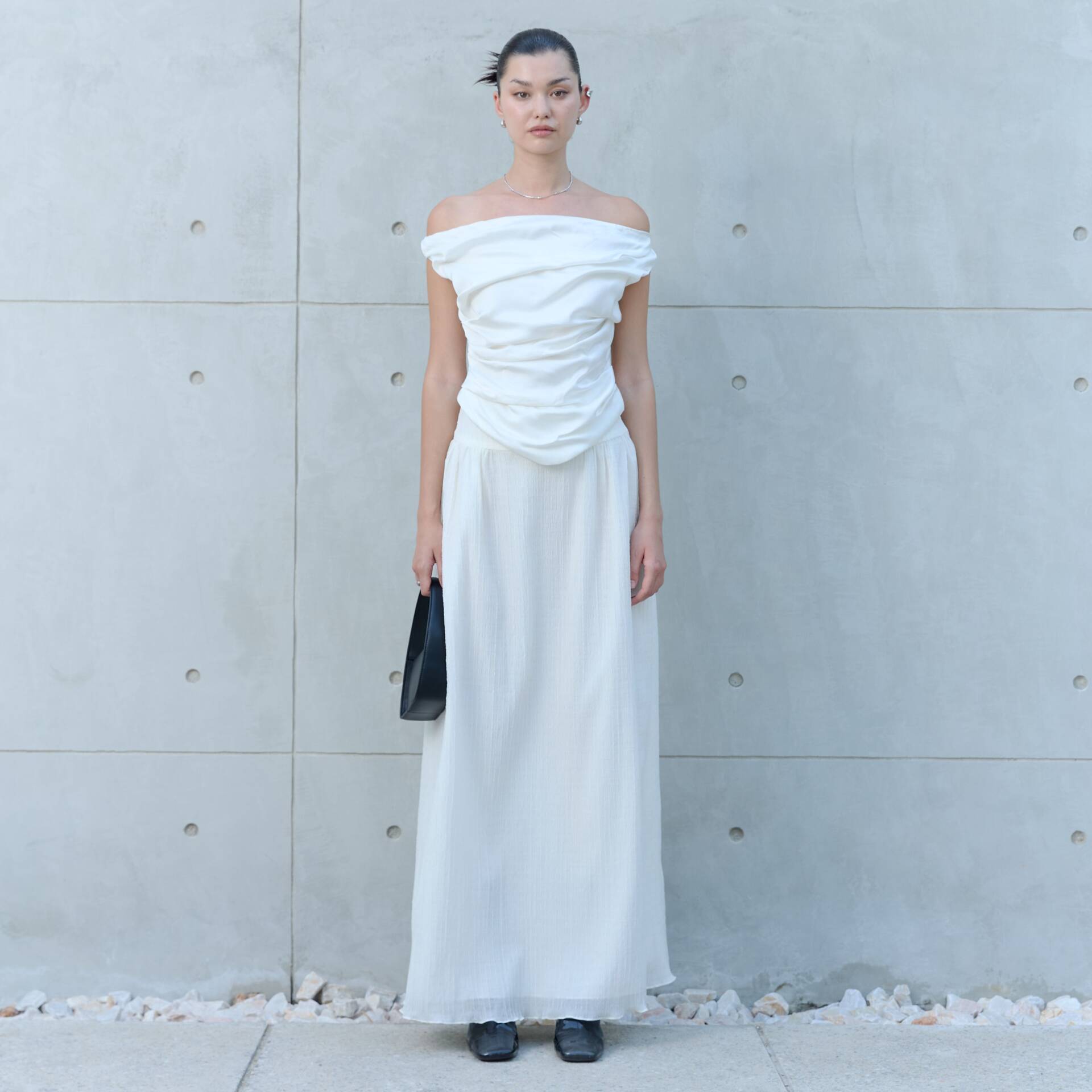 SKIRT RUCHED SS25 (Recycled Texture Fabric)