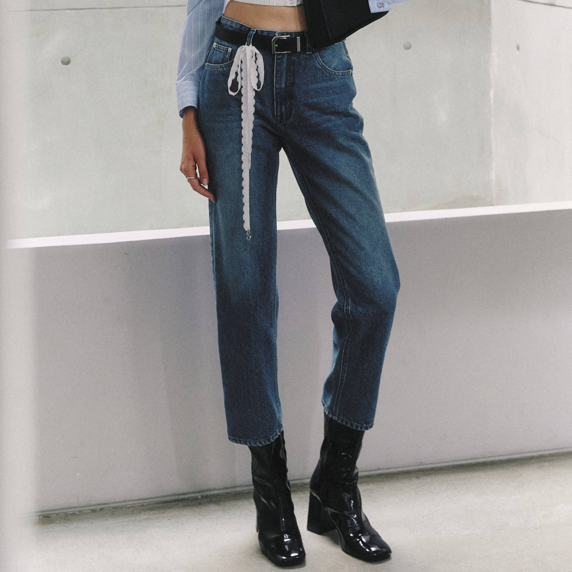 MONICA BOYFRIEND JEANS Mid-Rise Indigo Blue