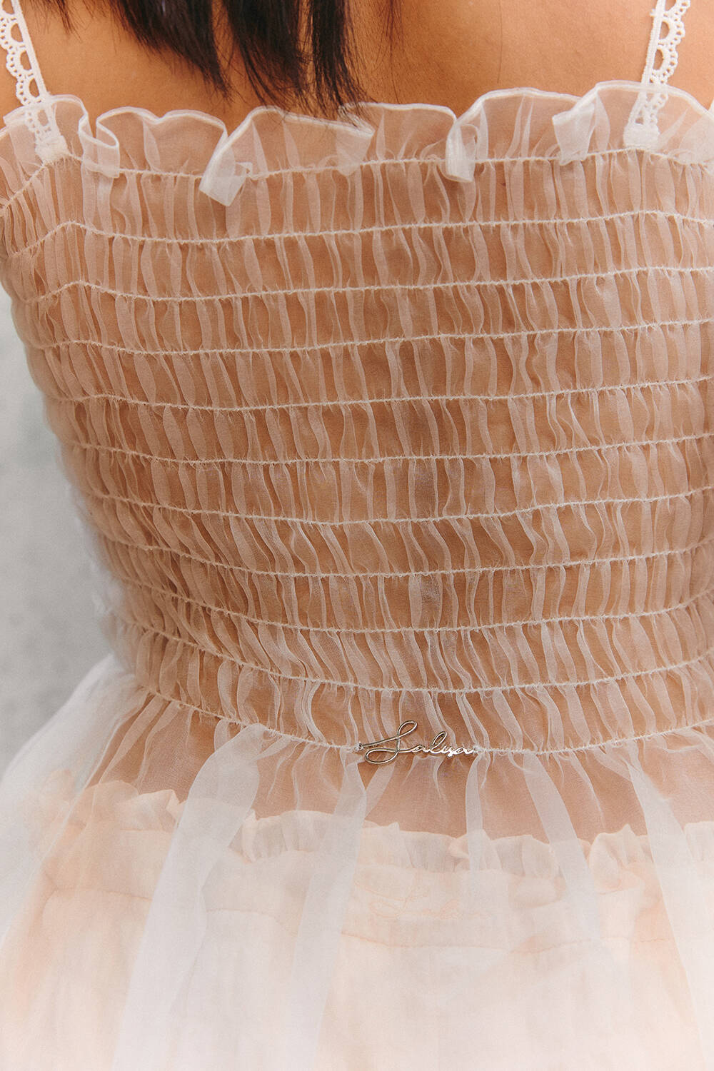 CAMISOLE RUCHED SILK Sheer SS25