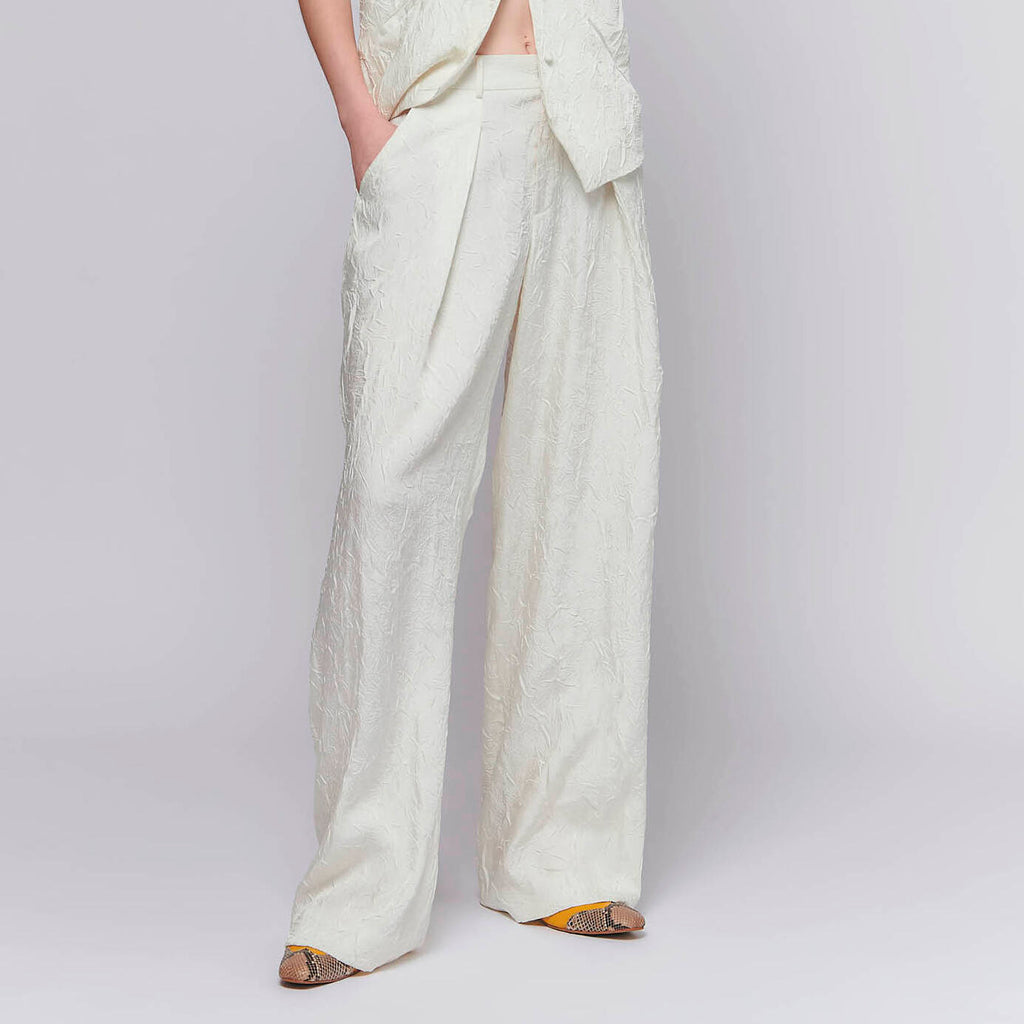 PANTS IVORY GRANITE Low-Rise Loose