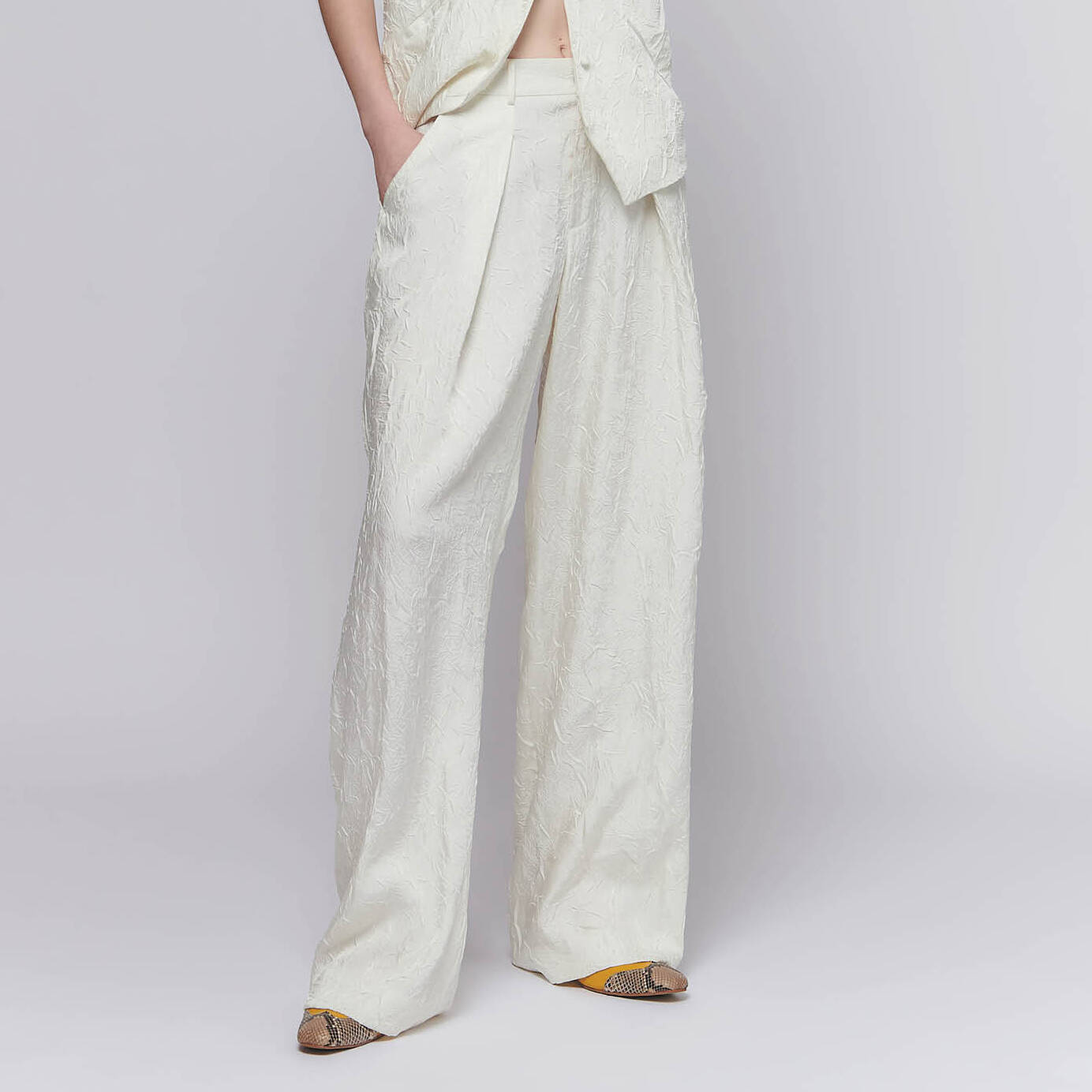 PANTS IVORY GRANITE Low-Rise Loose