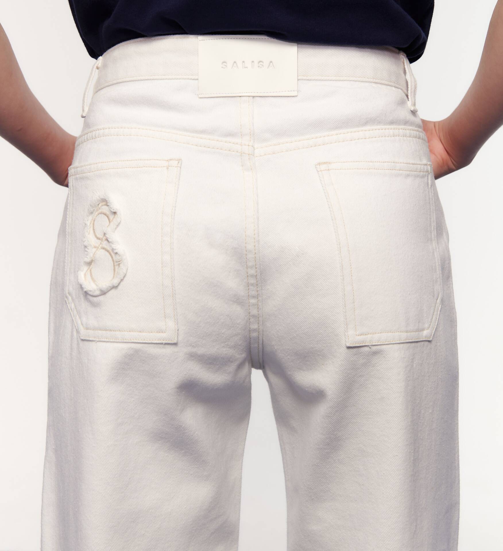 JEANS CUFF Mid-Rise Waist White