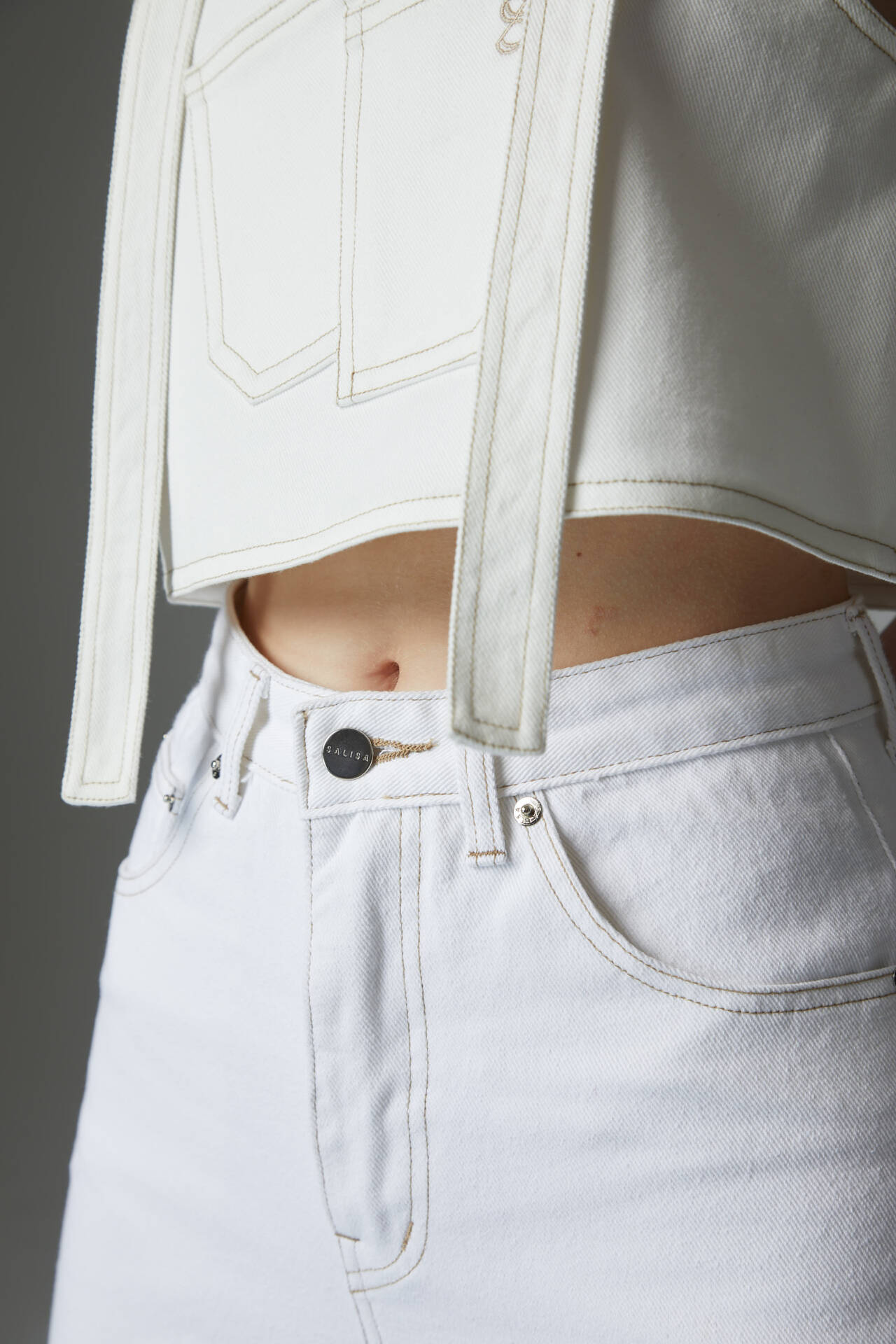 Jeans Flare/Folded White