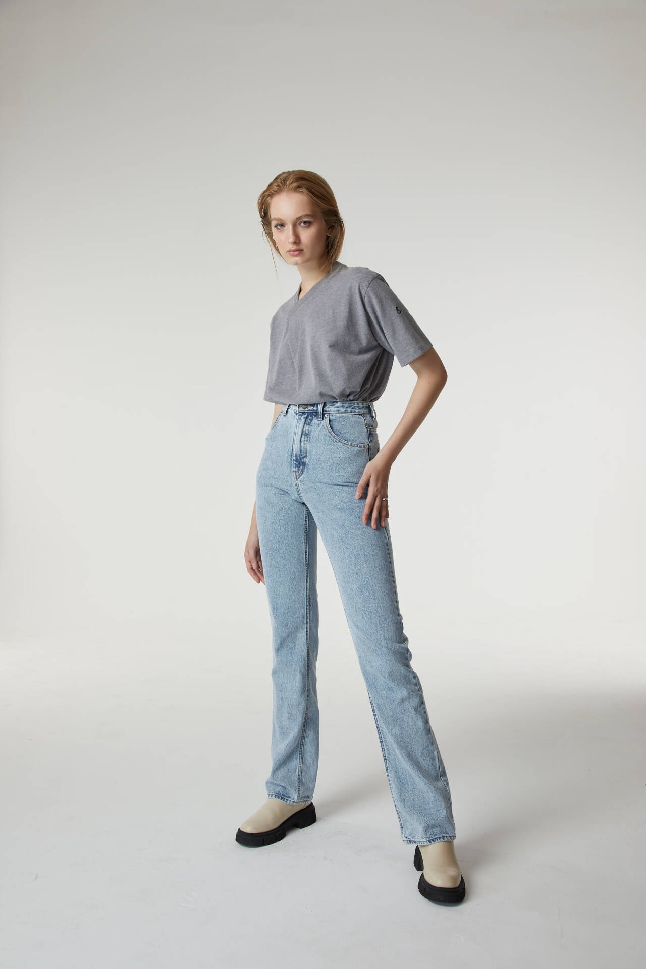 Jeans Flare/Folded Blue