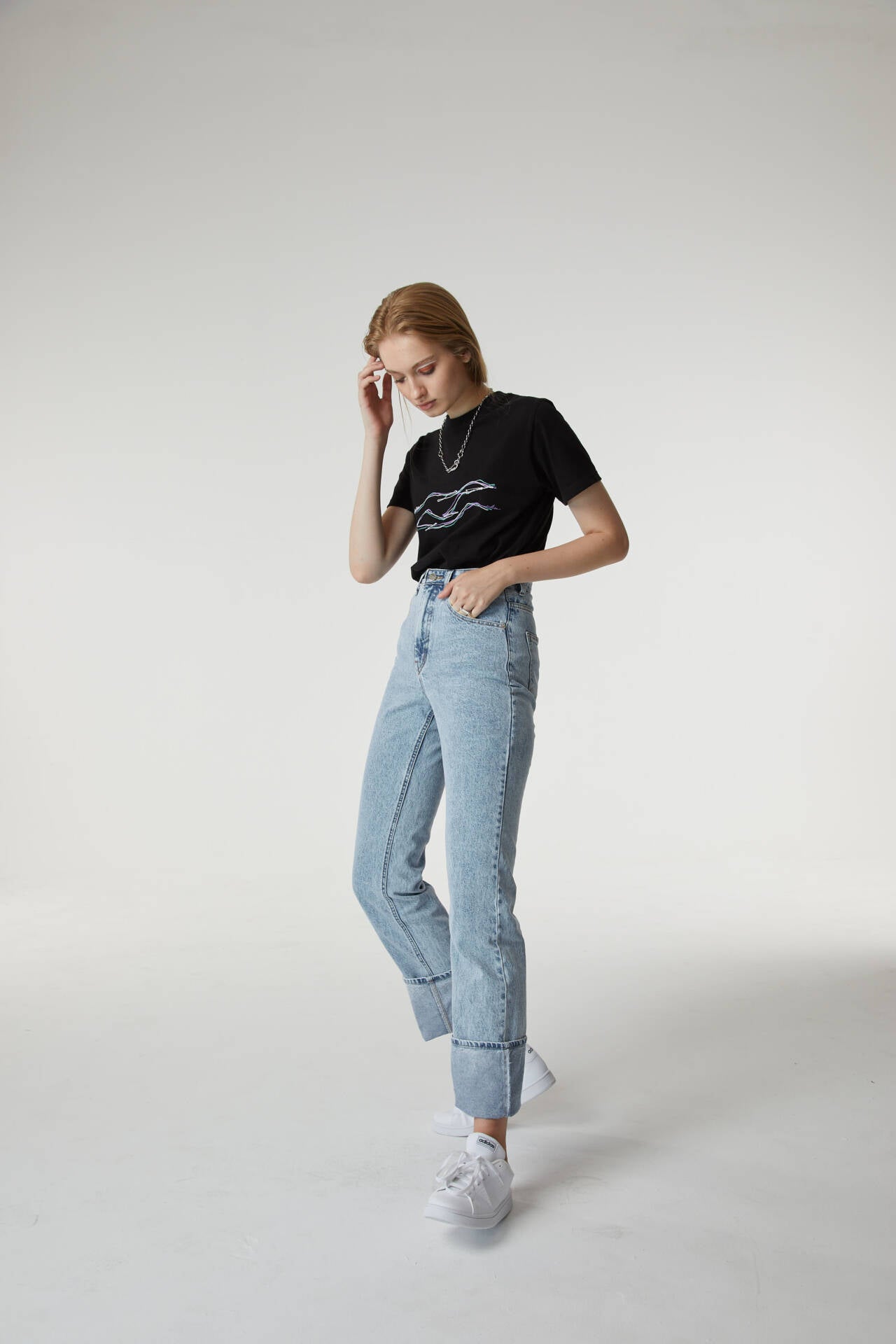 Jeans Flare/Folded Blue