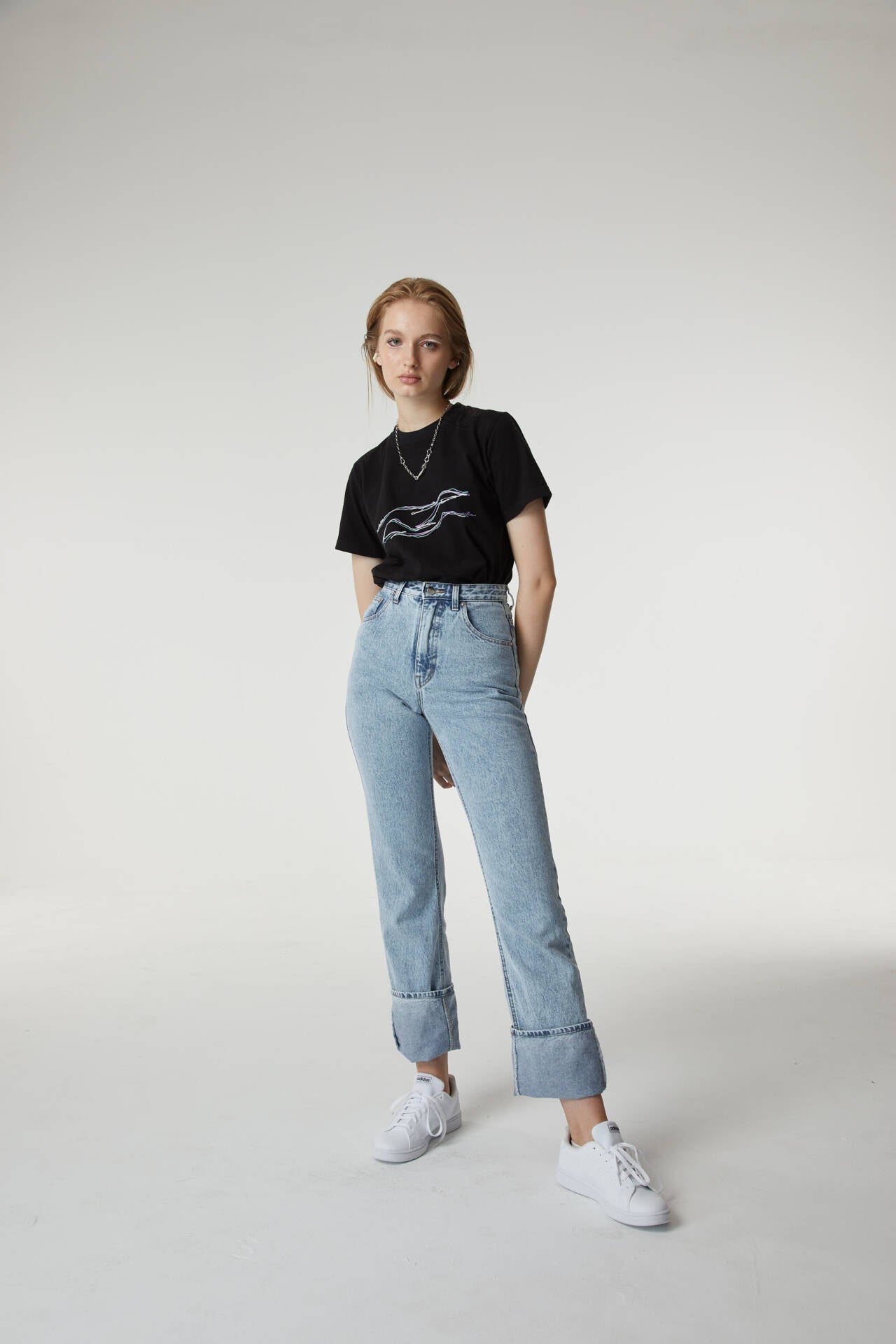 Jeans Flare/Folded Blue