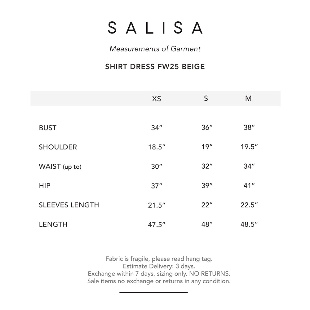 SHIRT DRESS FW25 Beige