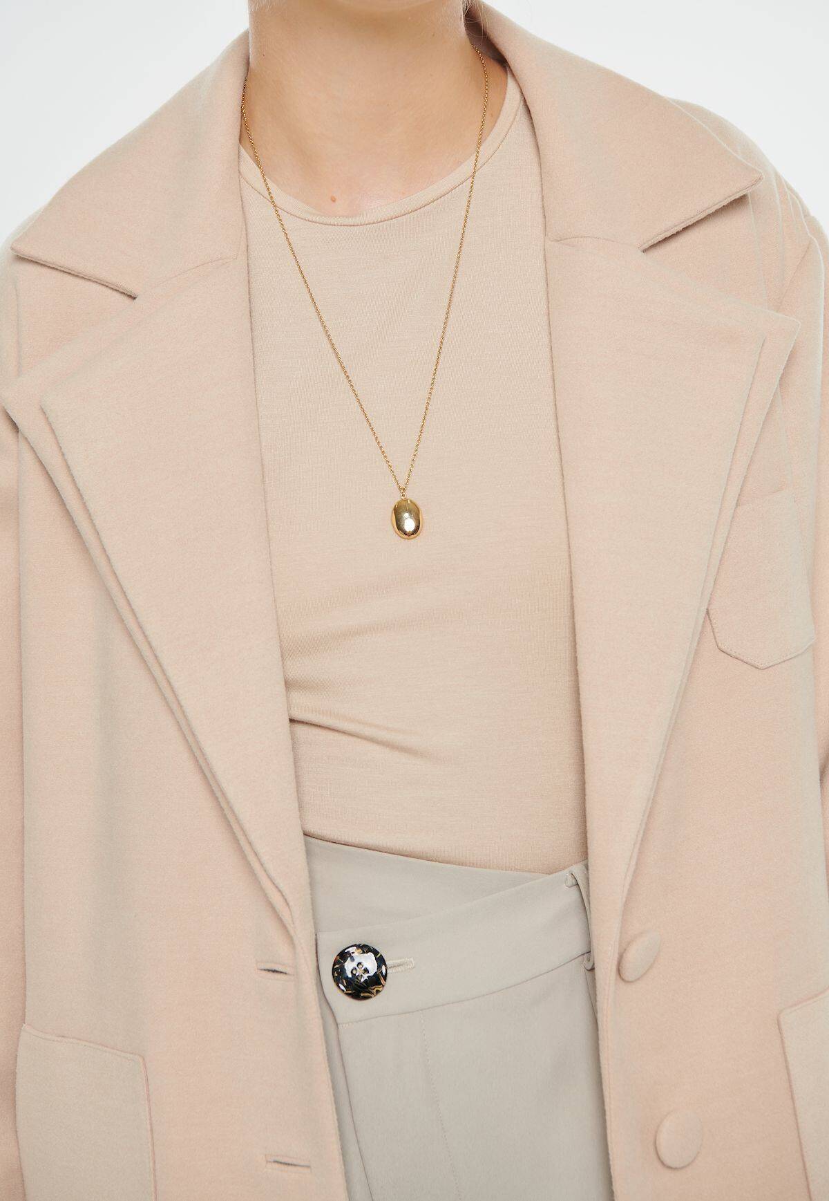 COAT Wool Ivory Double Lapel