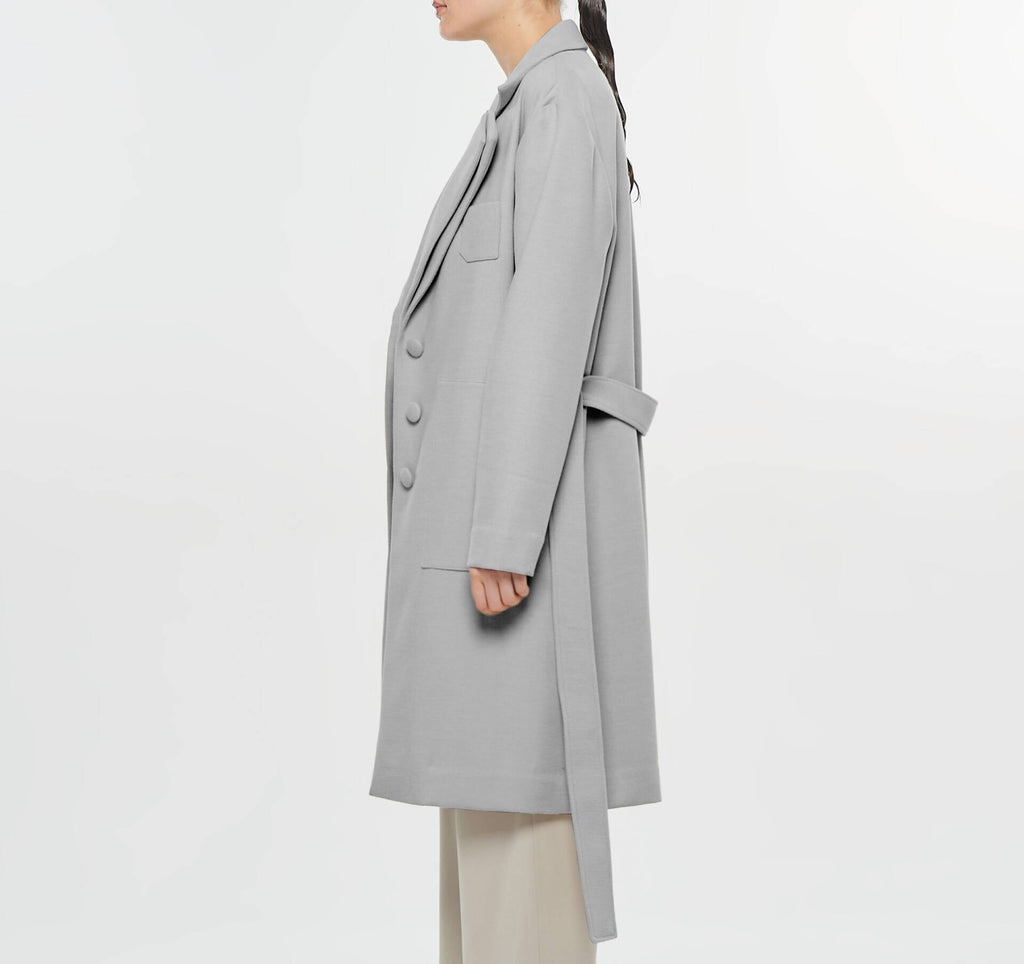 COAT Wool Grey Double Lapel