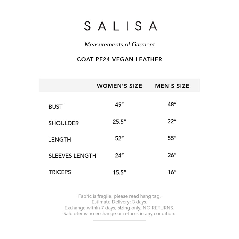 COAT PF24 Vegan Leather Black