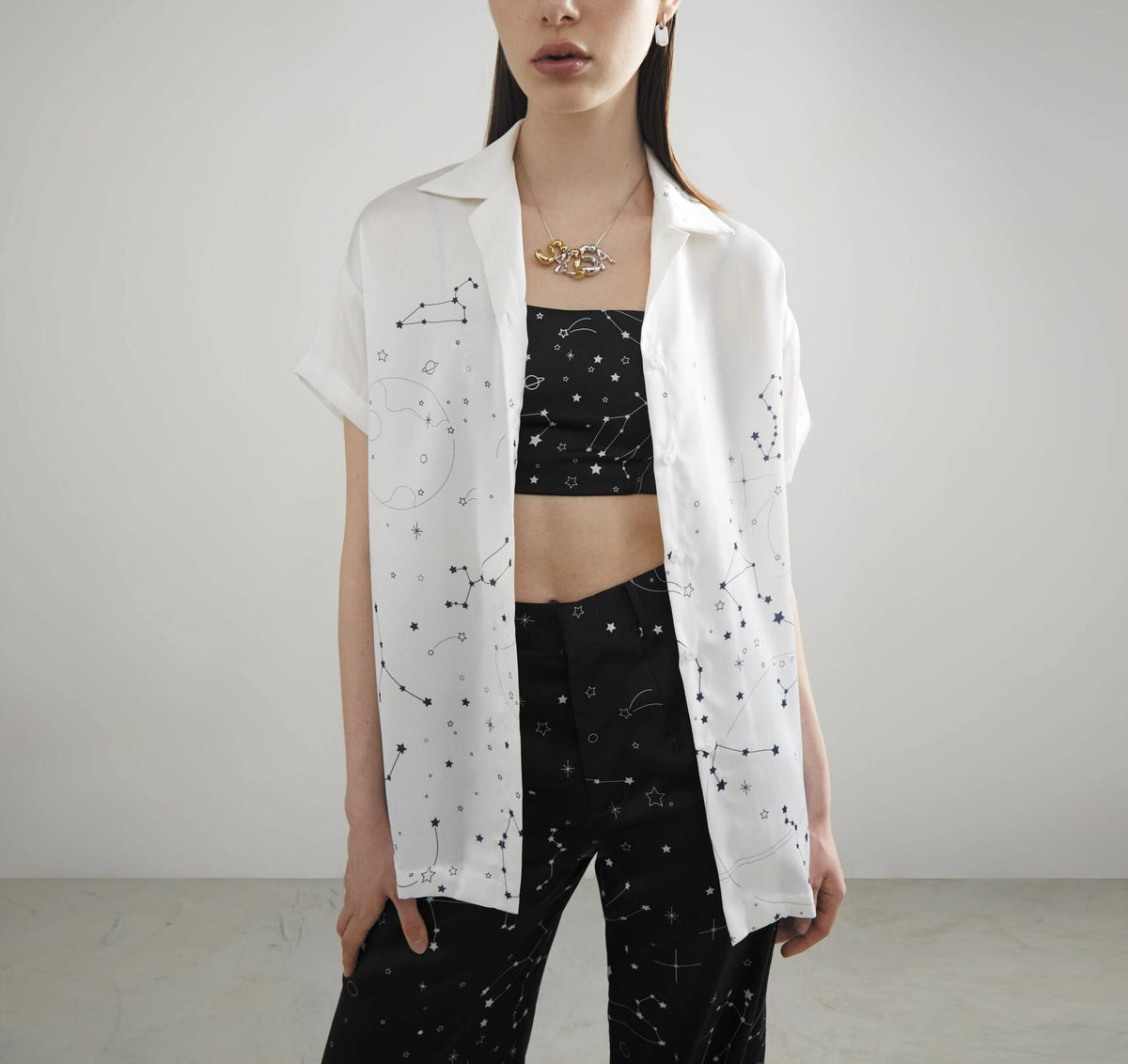 DAD SHIRT Zodiac White Loose-Fit