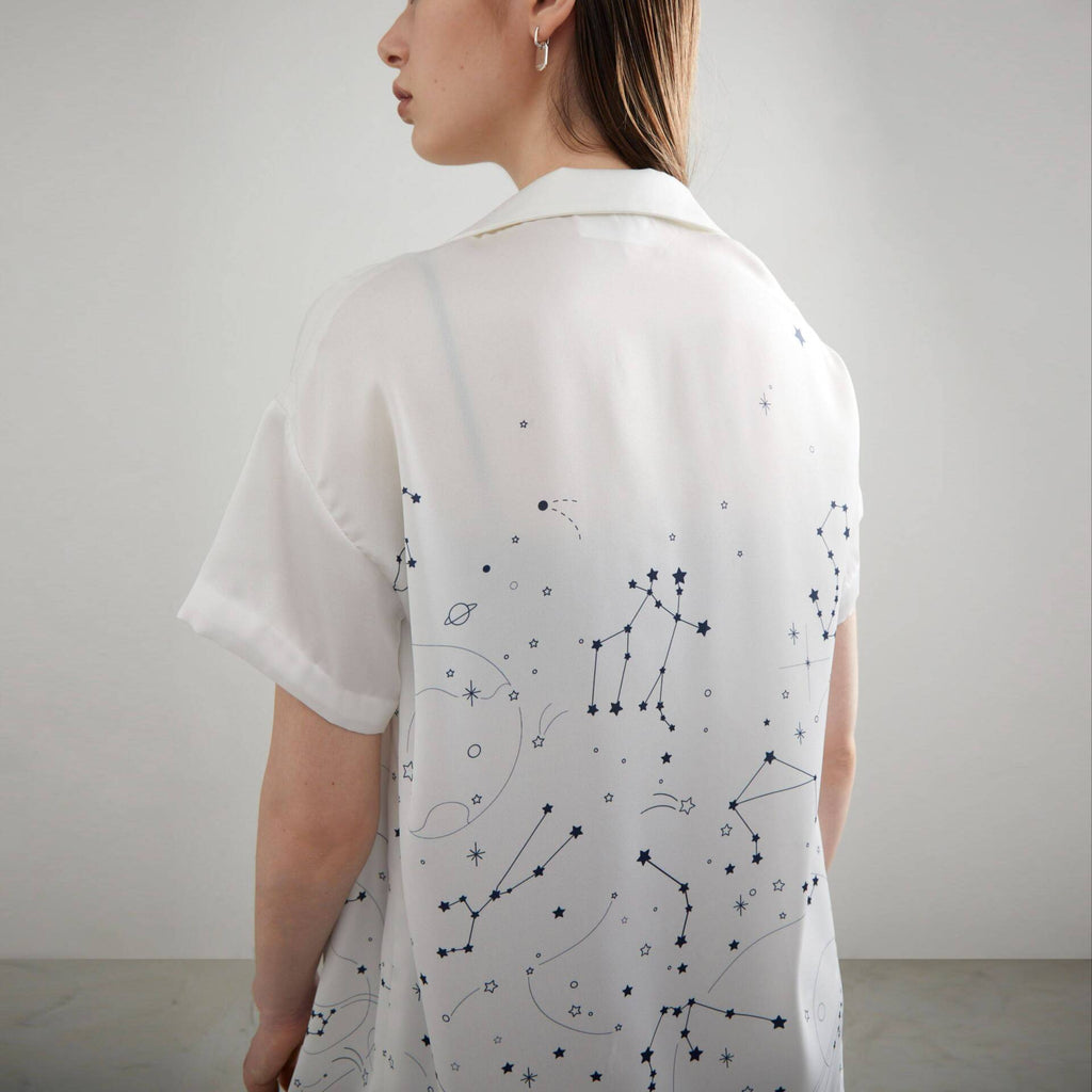 DAD SHIRT Zodiac White Loose-Fit