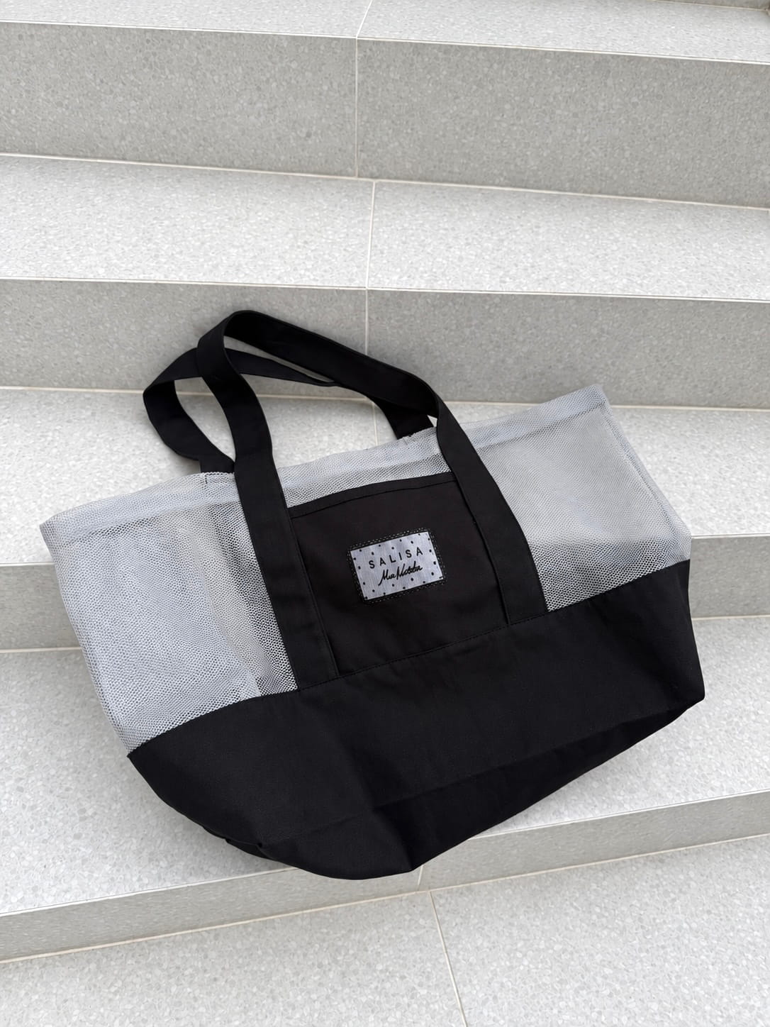 MN MESH CANVAS FW26 TOTE (With Drawstring Shoe Bag)
