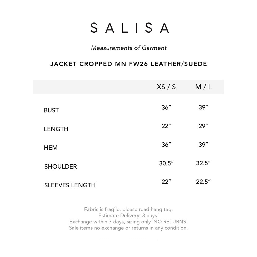 JACKET CROPPED MN FW26 Leather/Suede