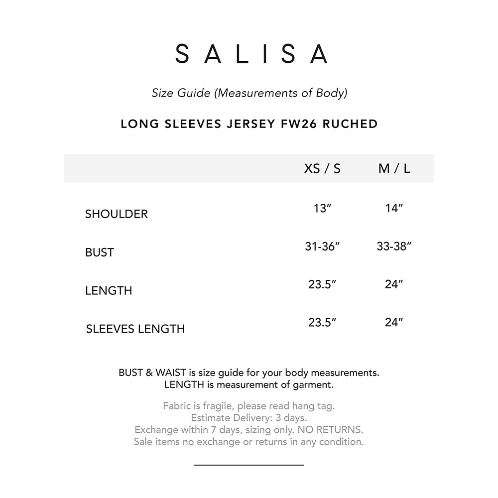 SALISA x Miu Natsha - LONG SLEEVES JERSEY FW26 RUCHED Pre-Order 1 WEEK