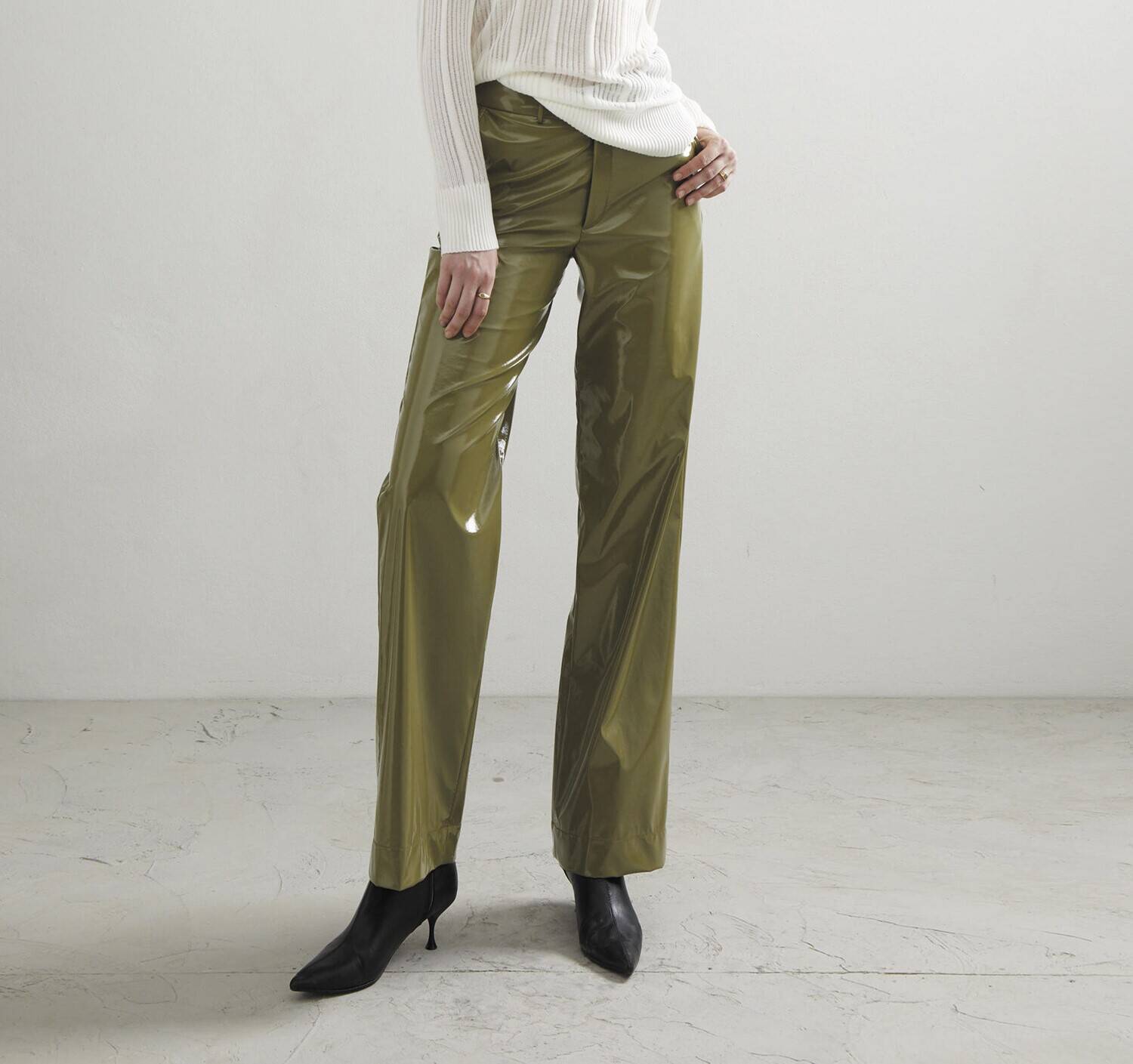 PANTS V Matcha Vegan Leather (Mid-Rise Waist)
