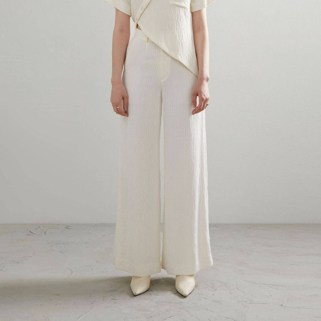 PANTS IRREGULAR PLEAT Ivory