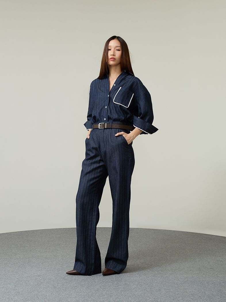 STRIPED PANTS SS26 Soft Denim