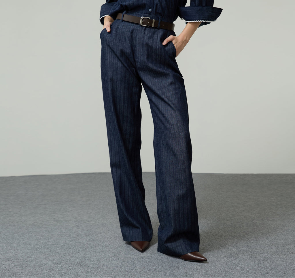 STRIPED PANTS SS26 Soft Denim