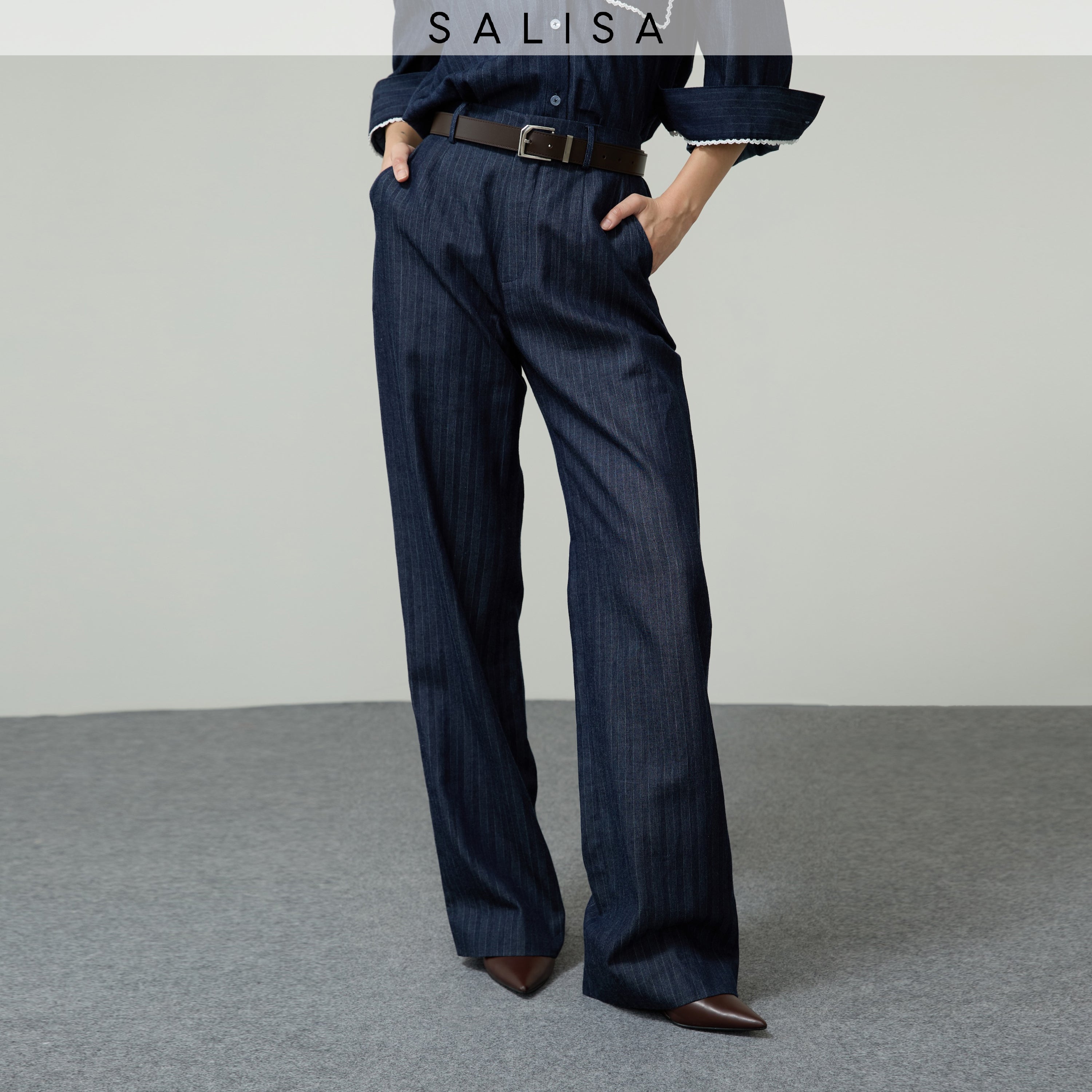 STRIPED PANTS SS26 Soft Denim