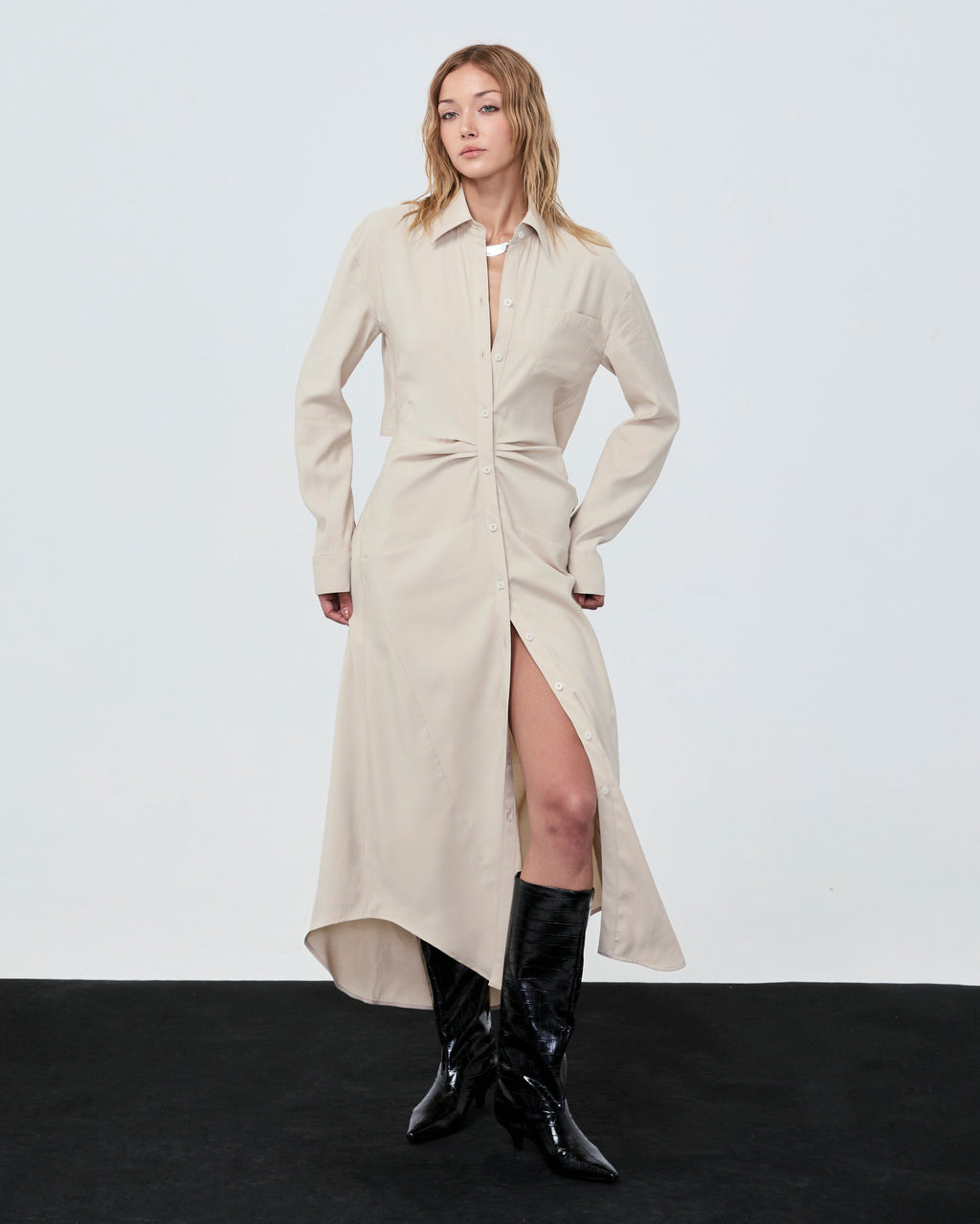 SHIRT DRESS FW25 Beige