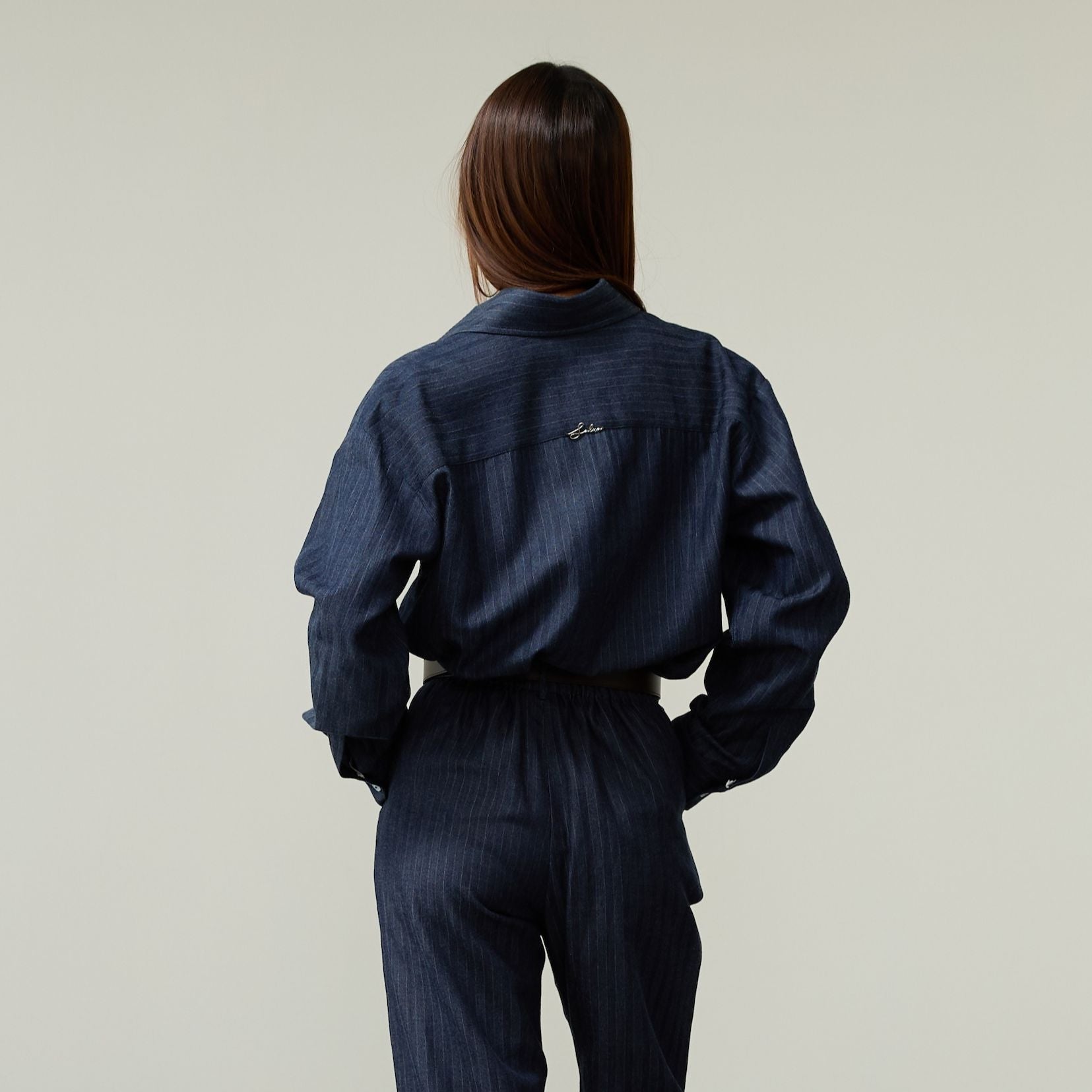 STRIPED SHIRT SS26 Soft Denim