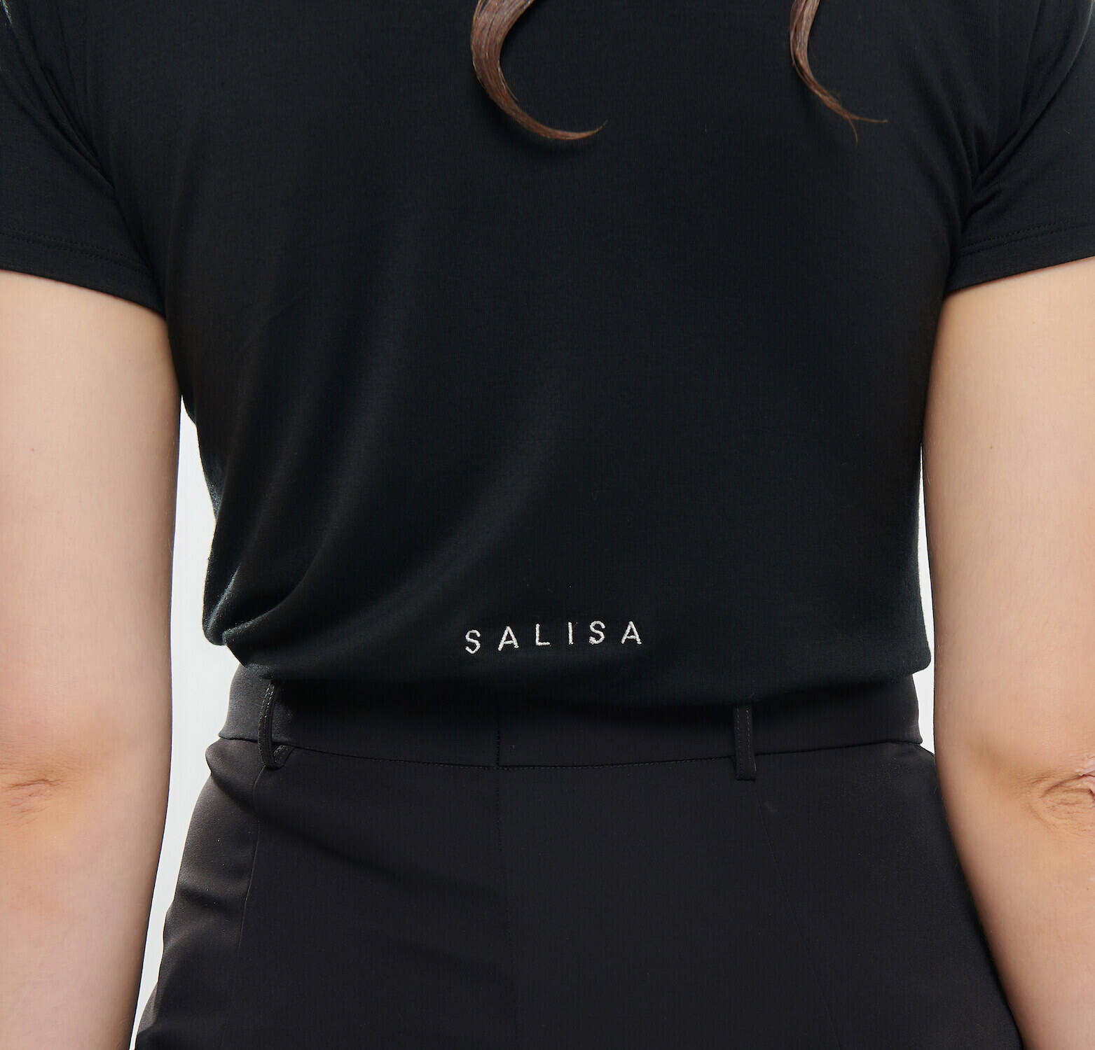 Basic Soft Modal T-SHIRT Logo Black